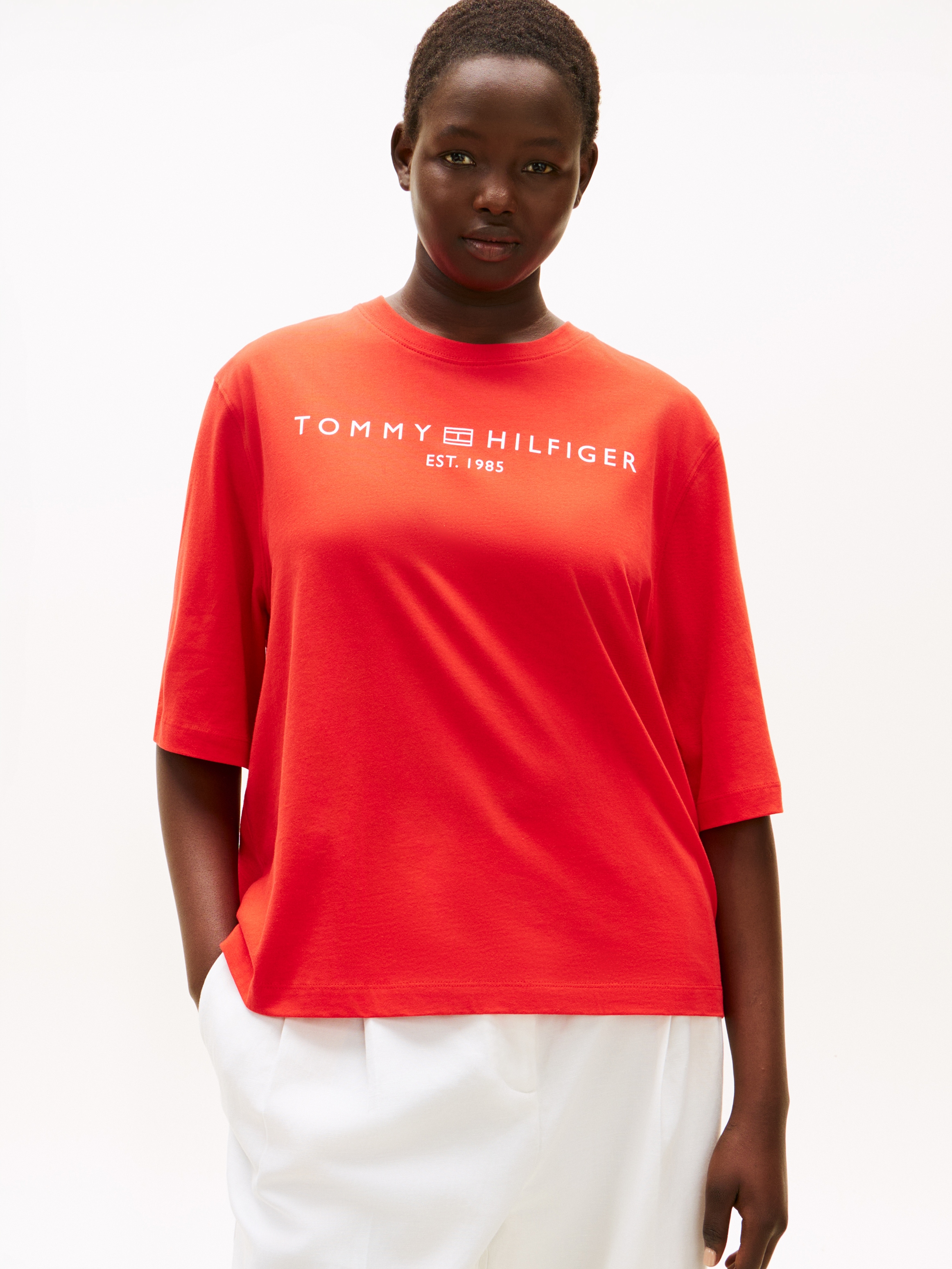 Tommy Hilfiger Curve T-Shirt »CRV CORP LOGO TRAPEZE C-NK TEE« in grossen Grössen