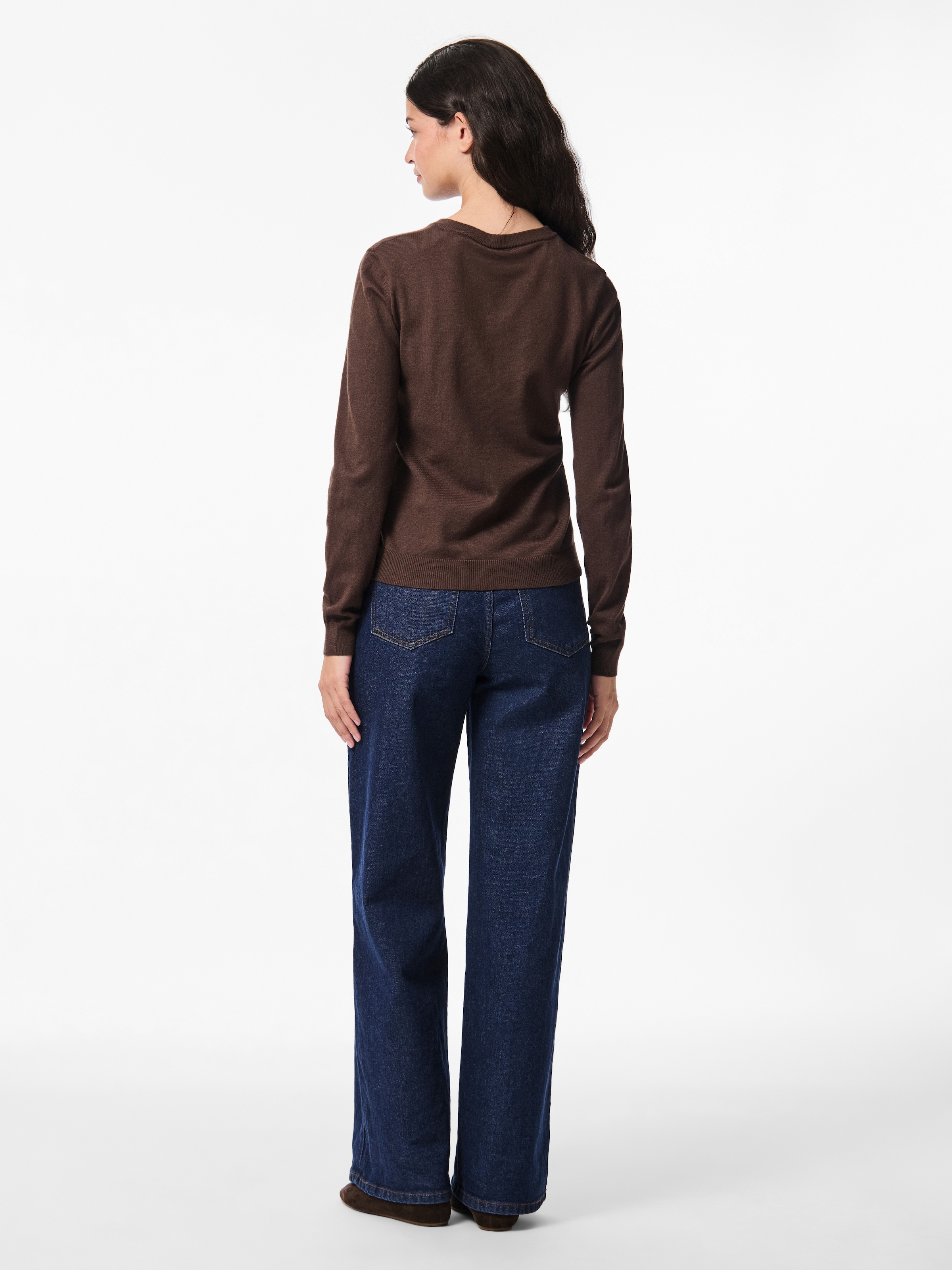 pieces Veste en tricot »PCNORA LS O-NECK KNIT CARDIGAN NOOS BC« mélange de viscose, coupe slim