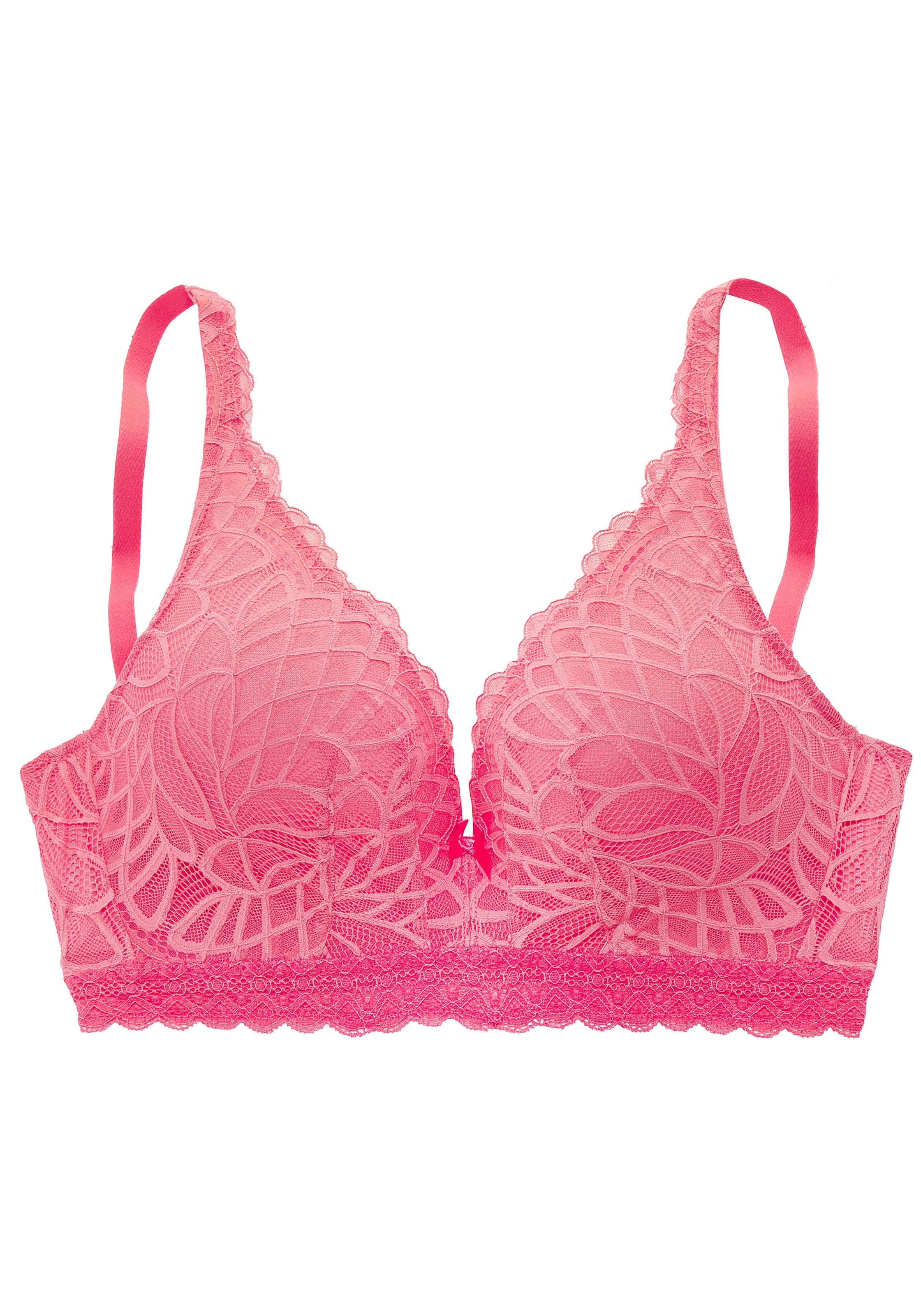 LASCANA Soutien-gorge à bretelles ohne Bügel rundherum aus Spitze – ideal für grosse Grössen