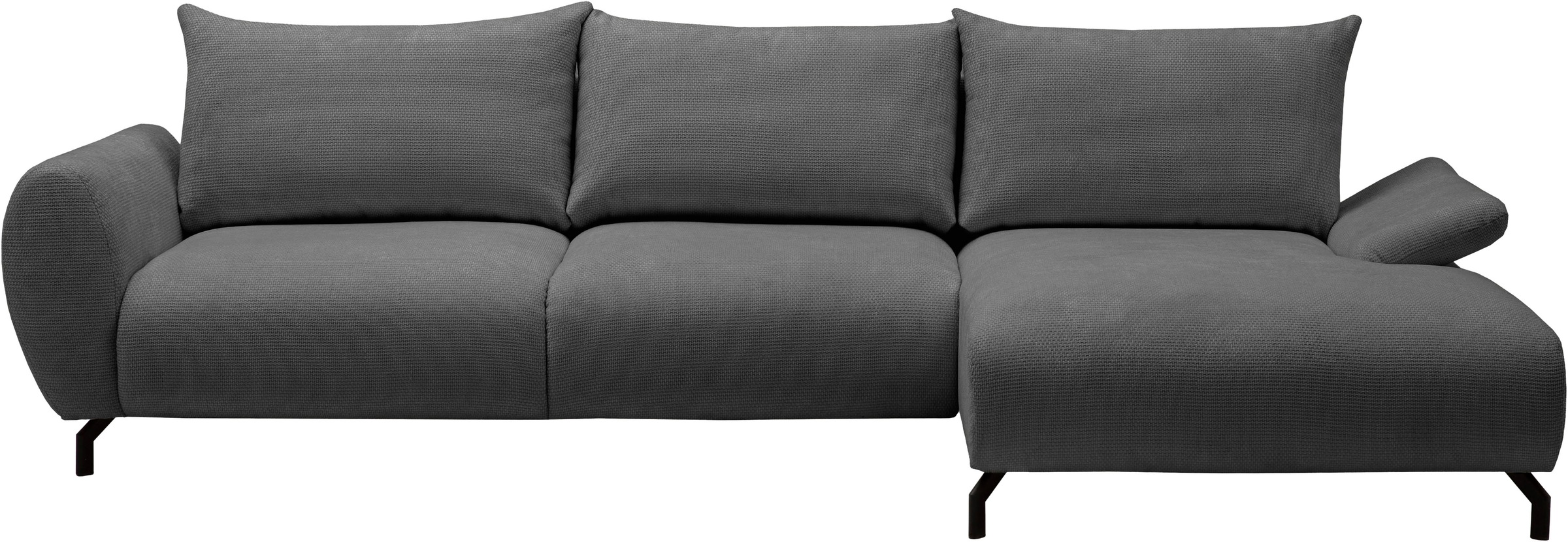 GOODproduct Ecksofa »KELLIE, L-Form, 315 cm, verstellbare Armlehne, Metallfüsse,« wahlweise Recamiere links o. rechts, Chenille-Stoff, hoher Sitzkomfort