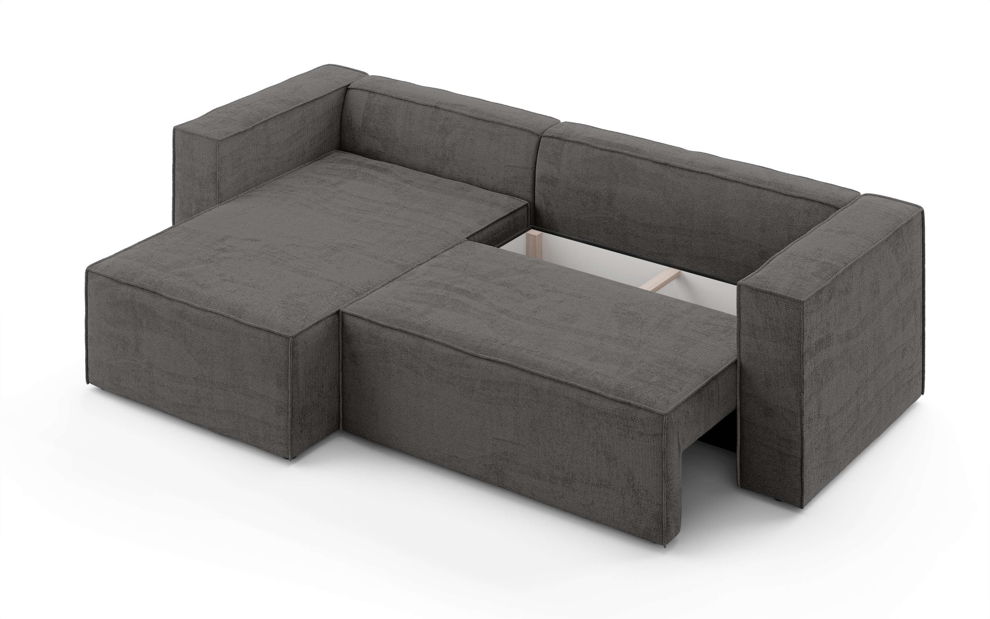 INOSIGN Ecksofa »LINCOLNVILLE mit Bettfunktion und Bettkasten, Masse B/H/T 244/76/150 cm«, L-Form mit Wellenunterfederung, Recamiere beidseitig montierbar