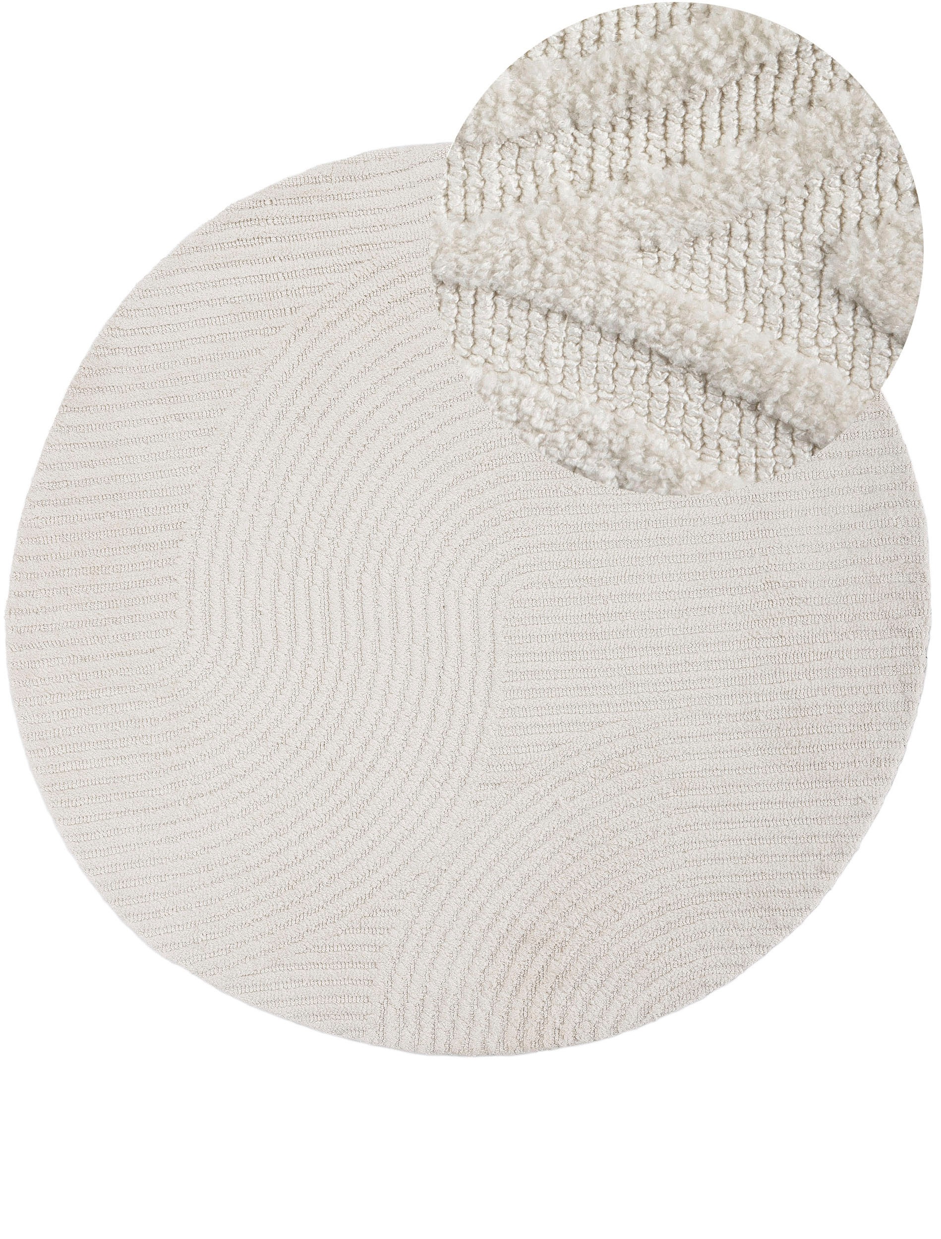 Image of carpetfine Teppich "Holly Zen 3" rund 12 mm Höhe Hoch-Tief-Effekt, geometrisch, Zeitloses Design, dekoratives Highlight