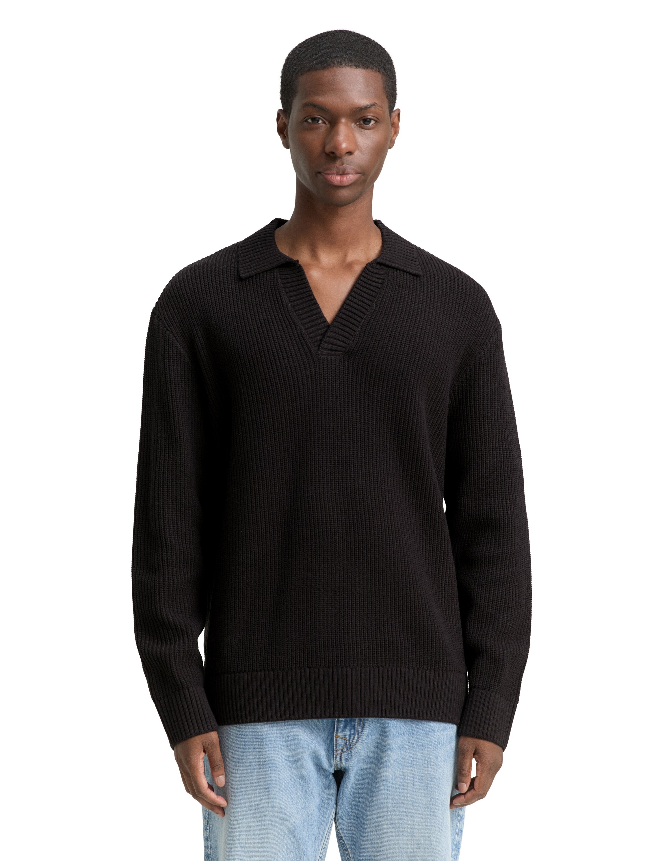 Image of TOM TAILOR Denim Polokragenpullover mit Rippbündchen