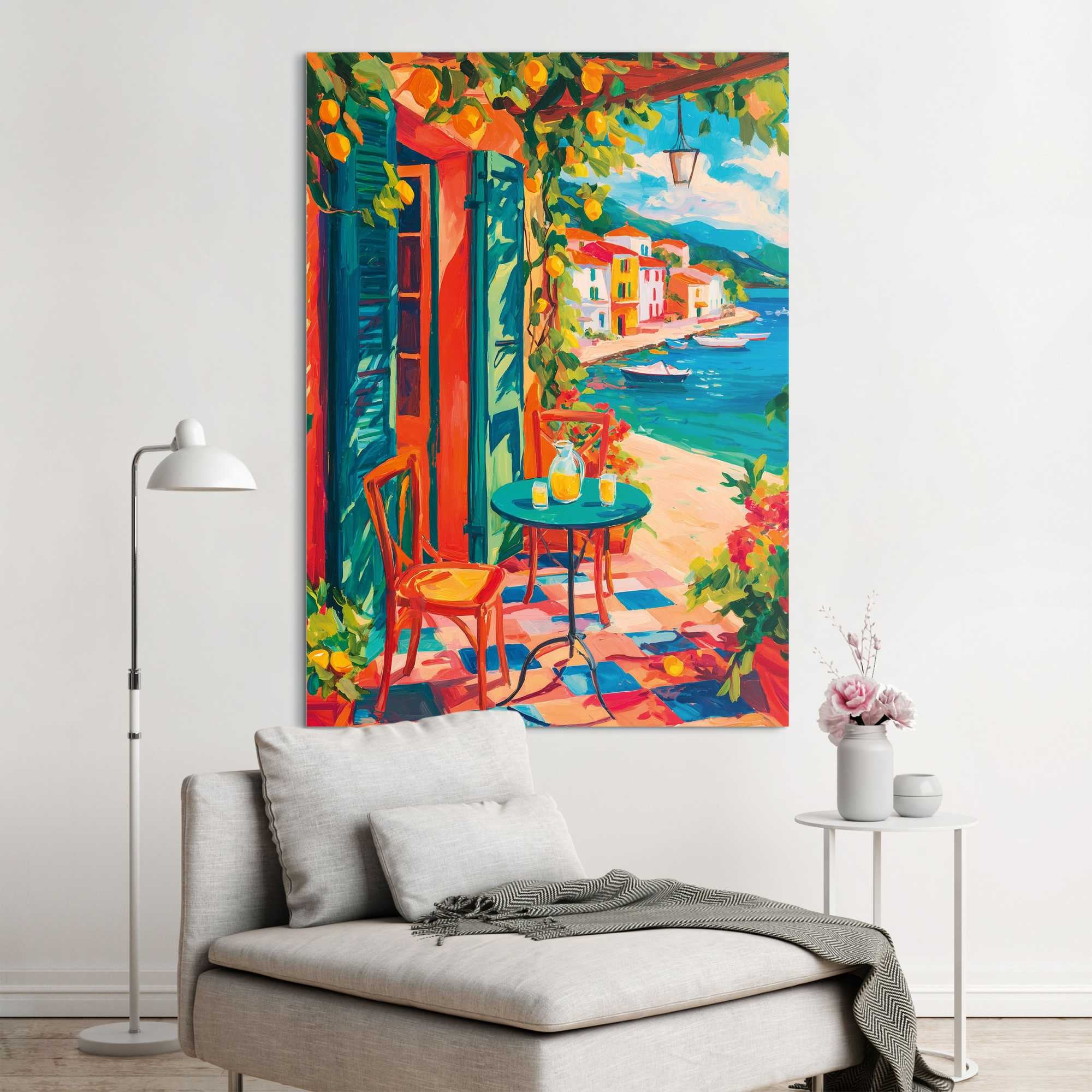Image of Reinders XXL-Wandbild "Mediterraner Sommer" 1 Stk. tlg. Hobbyraum - Mehrfarbig - MDF - Gebäude - 100x140 cm