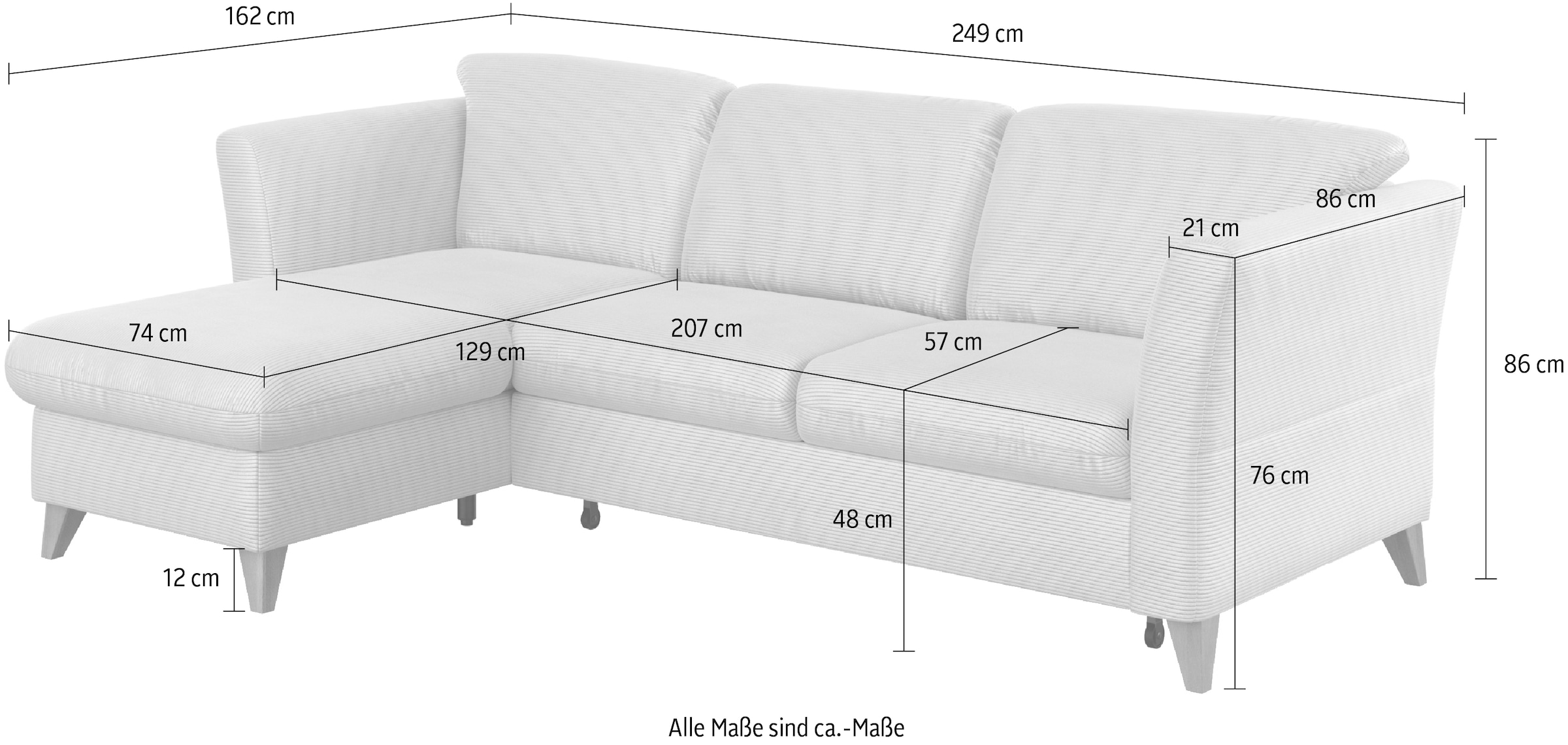 Home affaire Ecksofa »Trelleborg L-Form«, wahlweise mit Bettfunktion und Bettkasten, inkl. Federkern-Polsterung
