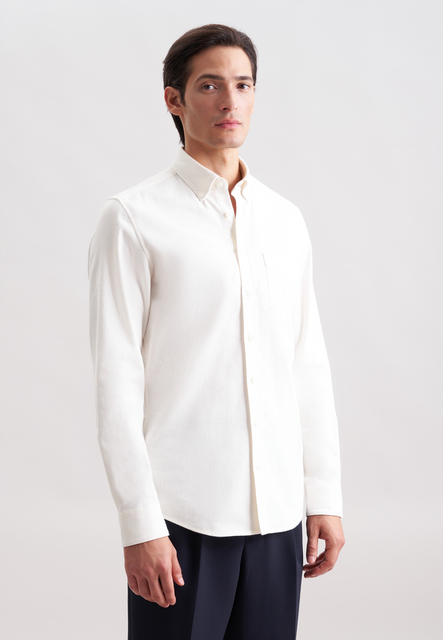 Image of seidensticker Flanellhemd Slim 1/1 Button-Down-Kragen Uni