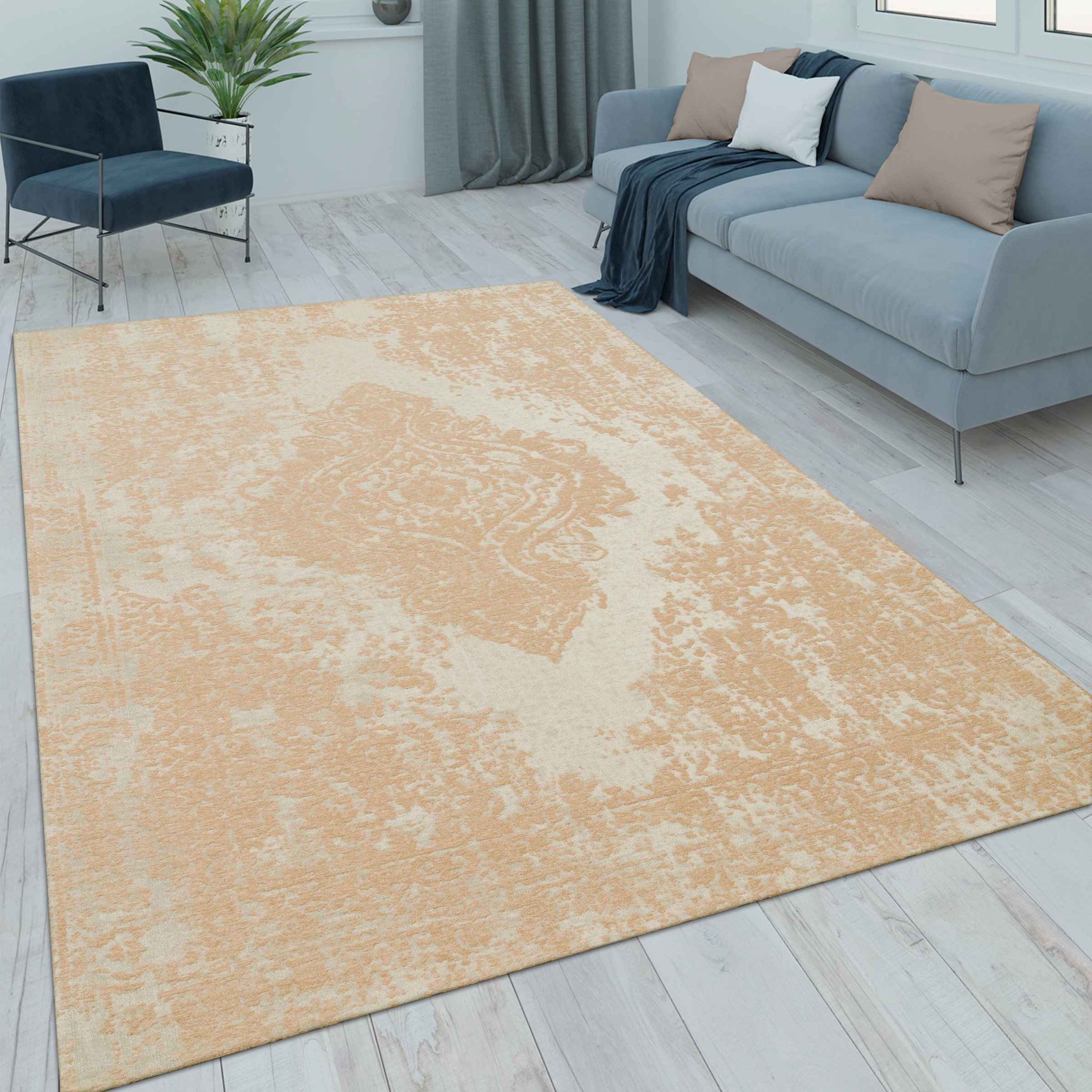 Image of Paco Home Teppich "Mariba 200" rechteckig 13 mm Höhe Kurzflor, meliert, Orient-Optik, Hoch-Tief Effekt, Wohnzimmer