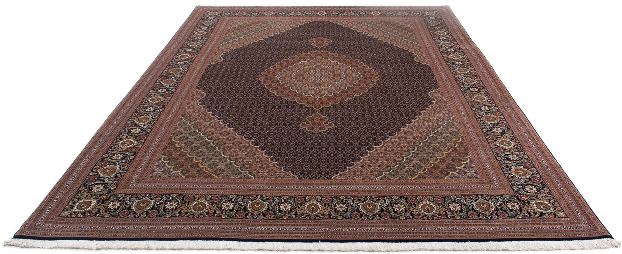 Image of morgenland Orientteppich »Perser - Täbriz - 353 x 255 cm - braun«, rechteckig, 10 mm Höhe, Wohnzimmer, Handgeknüpft, Einzelstück mit Zertifikat bei Ackermann Versand Schweiz
