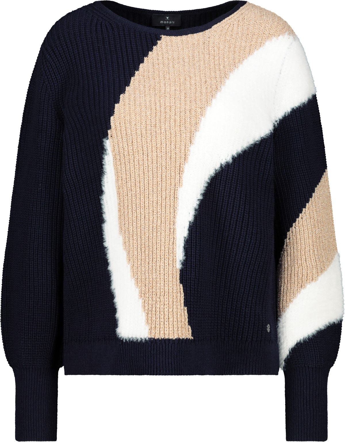 Monari Strickpullover »Pullover Intarsie«, Mit Rundhalsausschnitt