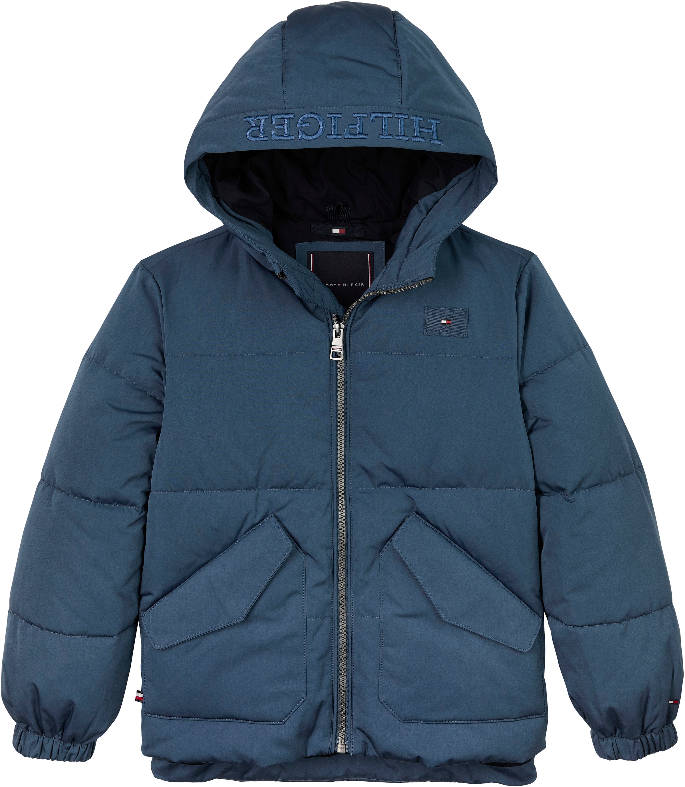 Tommy Hilfiger Steppjacke »MONOTYPE PADDED PUFFER JACKET«, mit Kapuze, Baby bis 2 Jahre, mit Kapuze, Gummizug am Ärmel