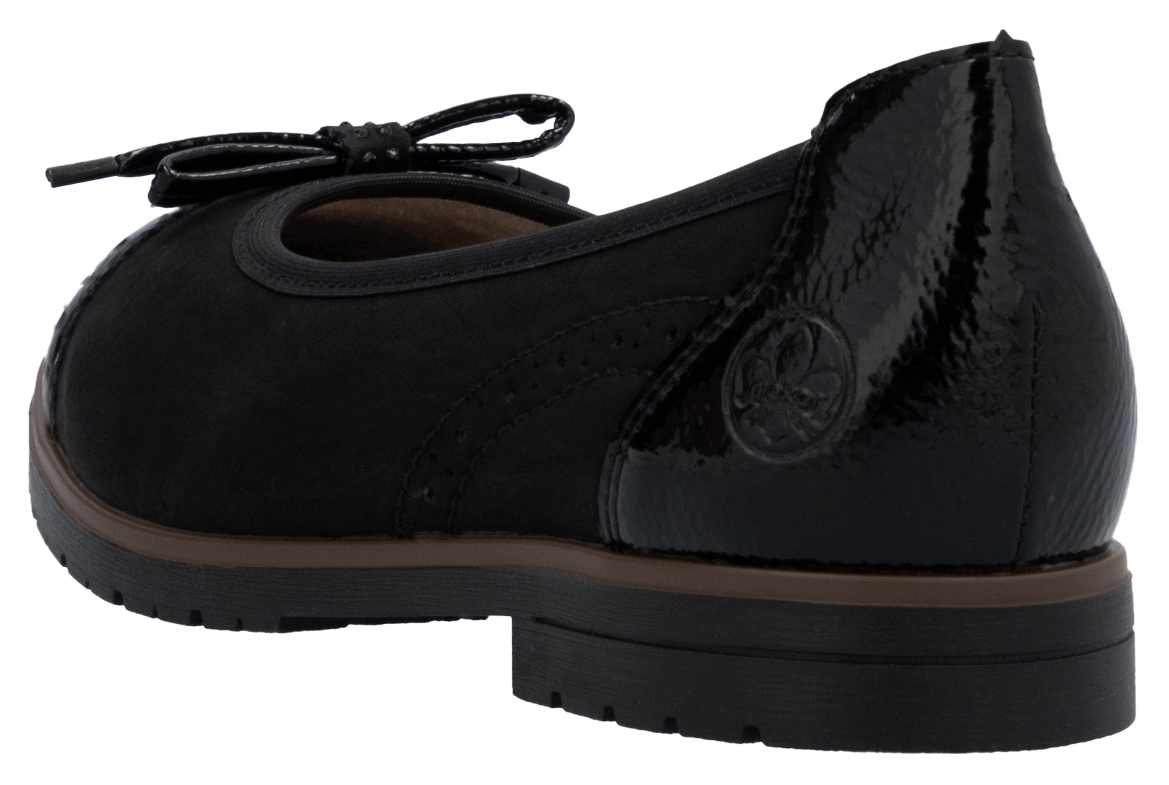 Rieker Ballerina  , Loafer, Schlupfschuh, Flats, Slipper, Businessschuh mit Schleifchen