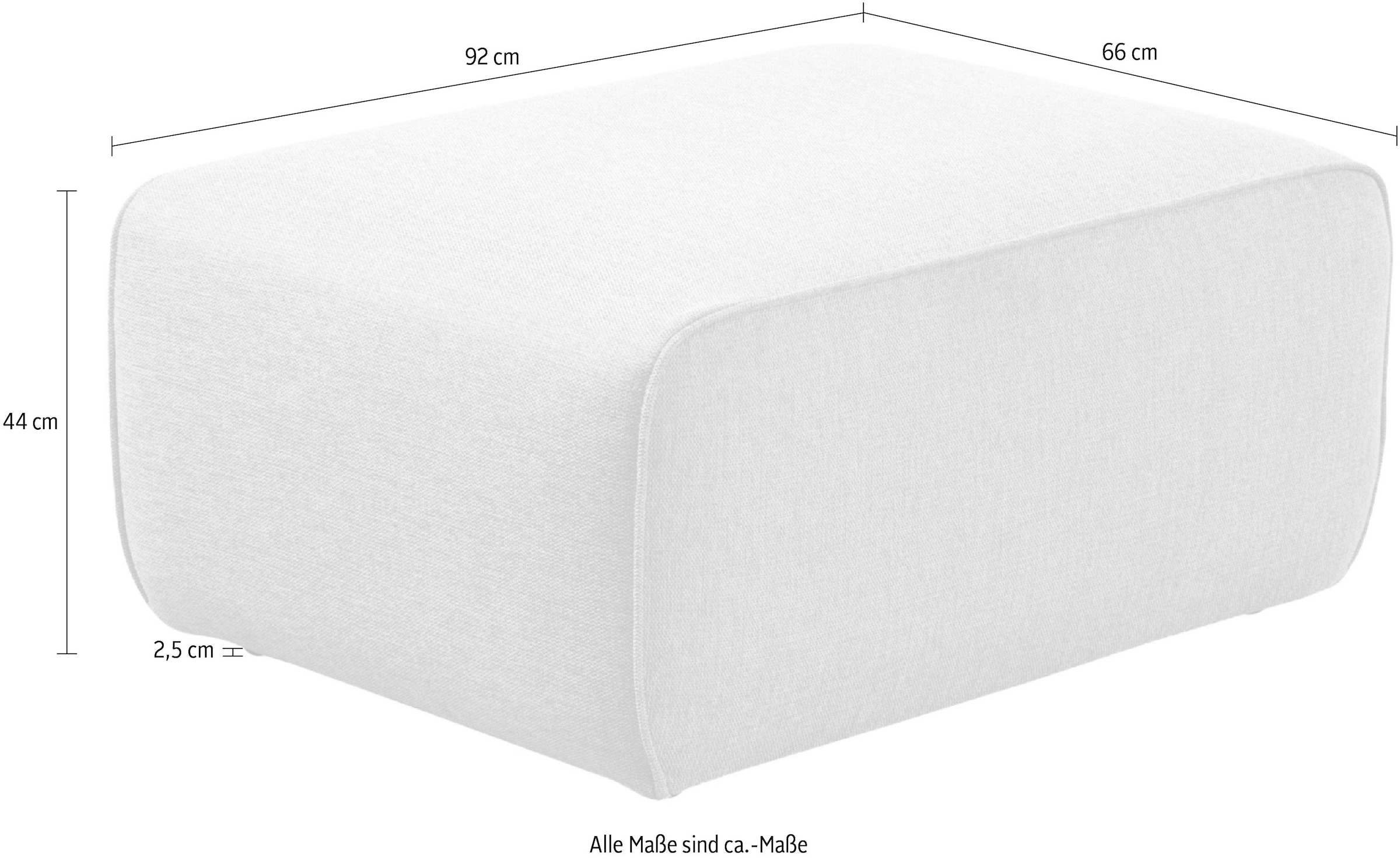 Home affaire Polsterhocker »Noord 92/66 cm« mit Kedernaht, schöne Serienergänzung