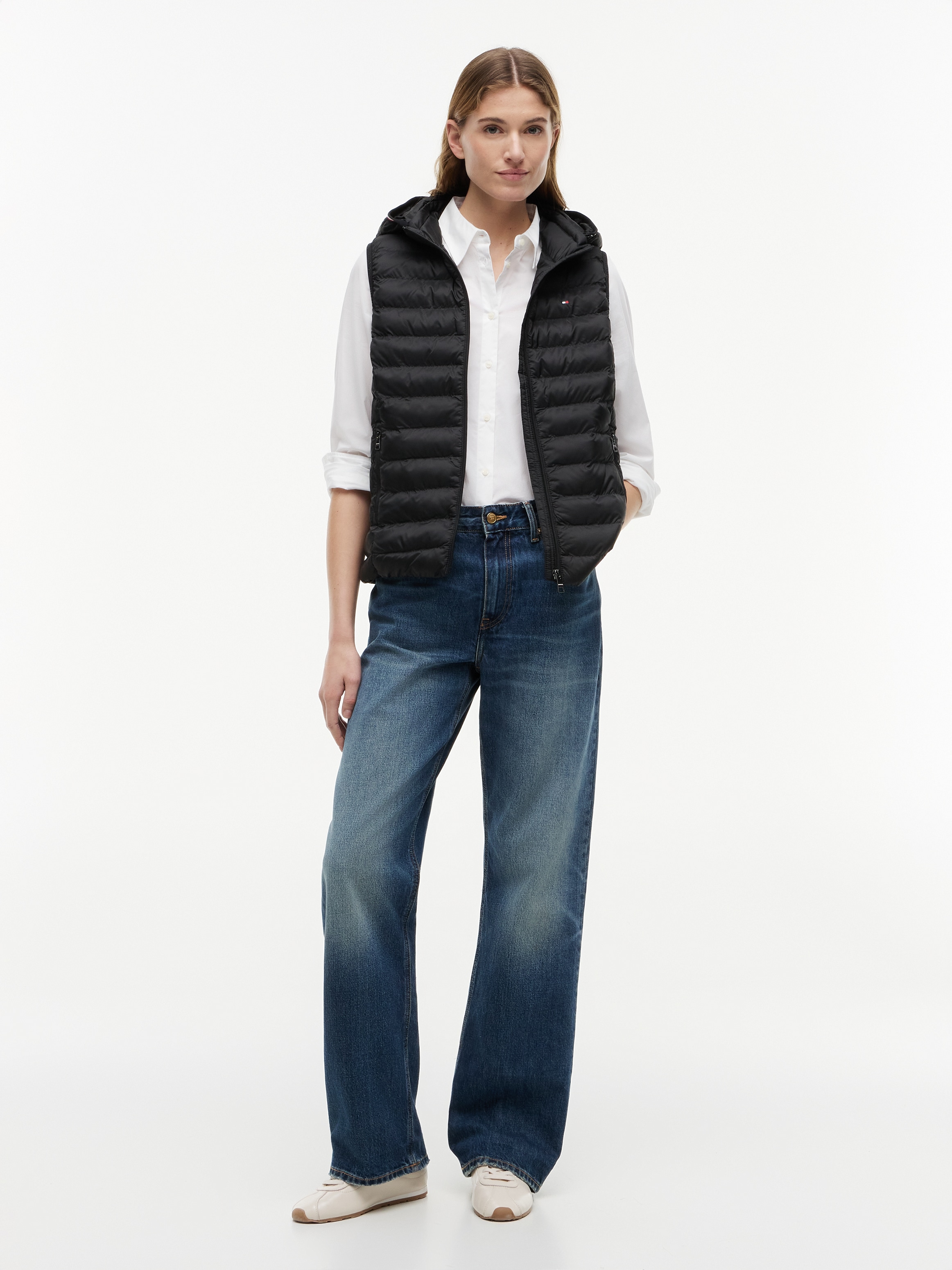 Tommy Hilfiger Steppweste »LW PADDED GLOBAL STRIPE VEST« Global Serie TH WOMEN,  abnehmbare Kapuze, Übergangsweste