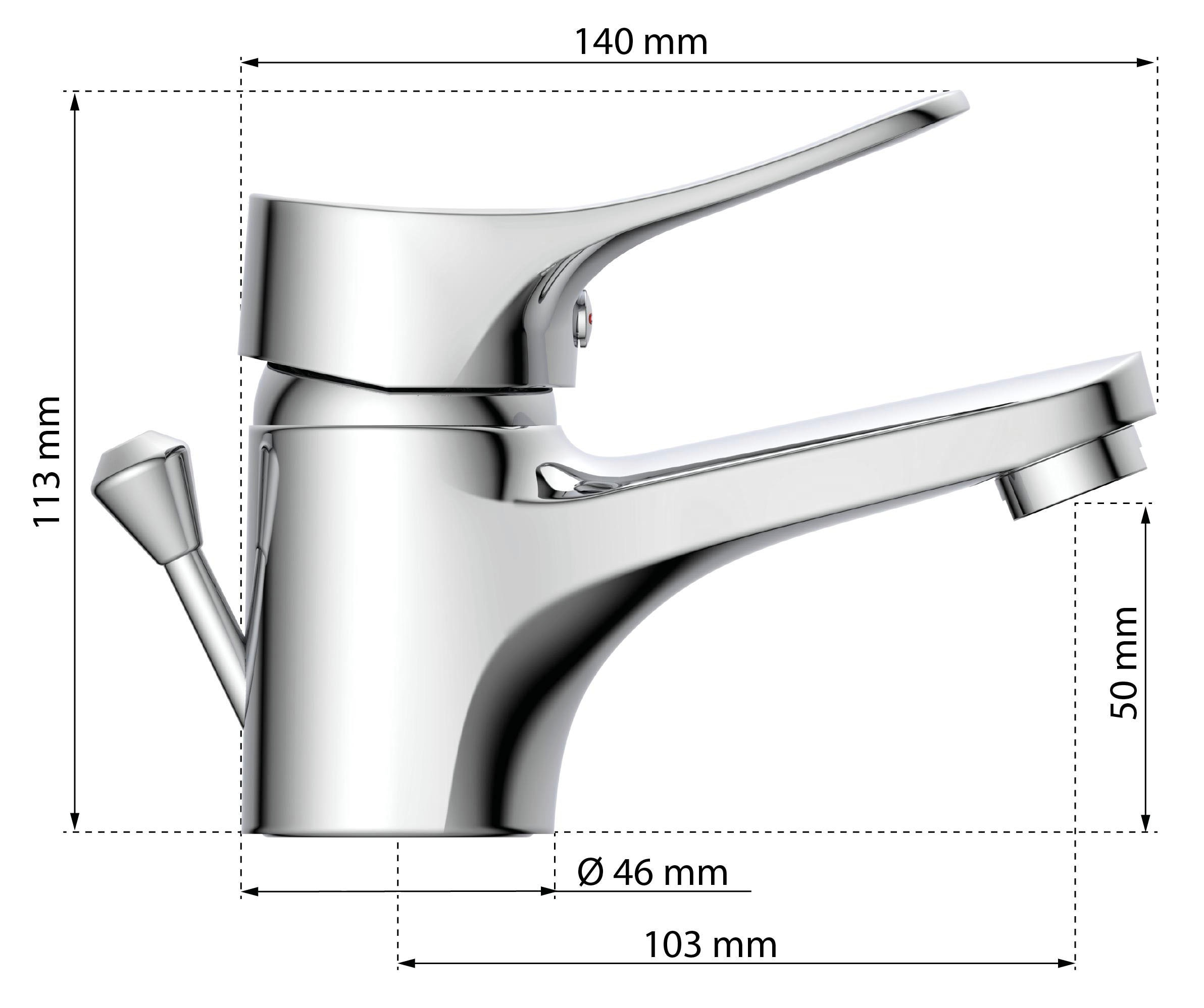 Eisl Robinet de lavabo »VERONA« avec tige de traction, robinet avec garniture d'évacuation, mitigeur, chrome