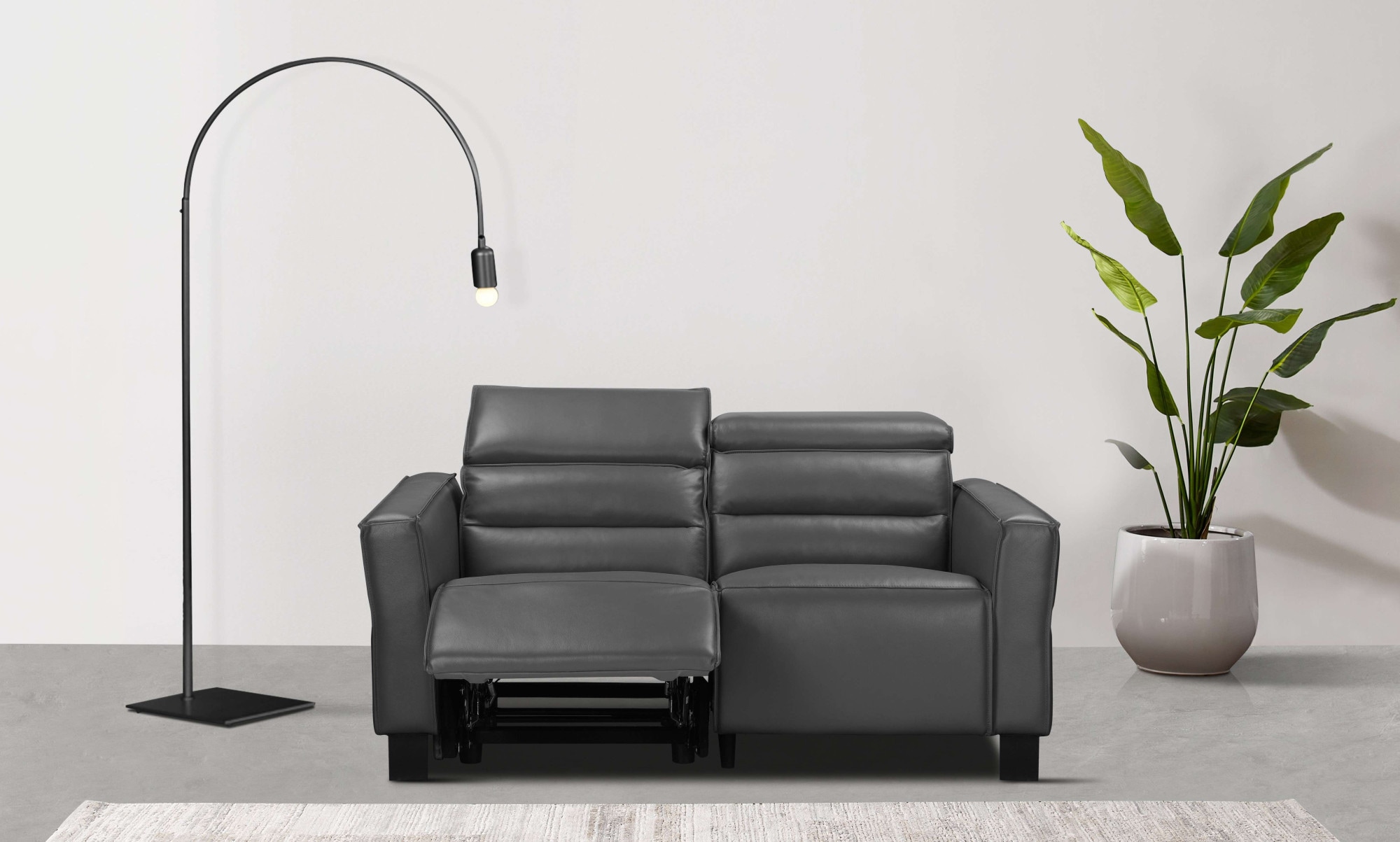 Home affaire 2-Sitzer »Carpari, 162 cm, mit manueller od. elektrischer Relaxfunktion« (USB A/C), sowie Kopfteilverstellung