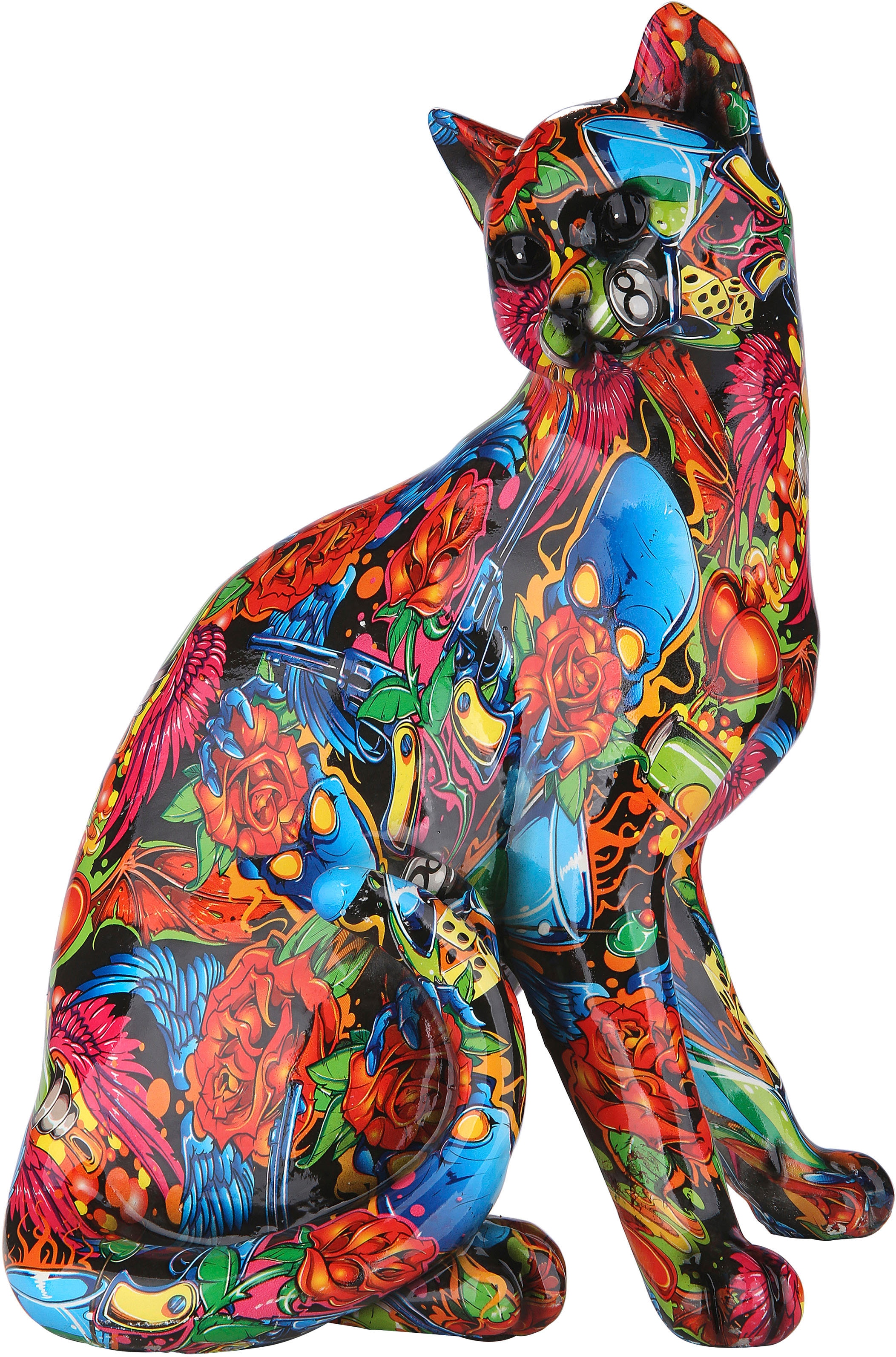 GILDE Dekofigur »Figur Pop Art Katze«, Dekoobjekt, Tierfigur, Höhe 29 cm,  Wohnzimmer kaufen