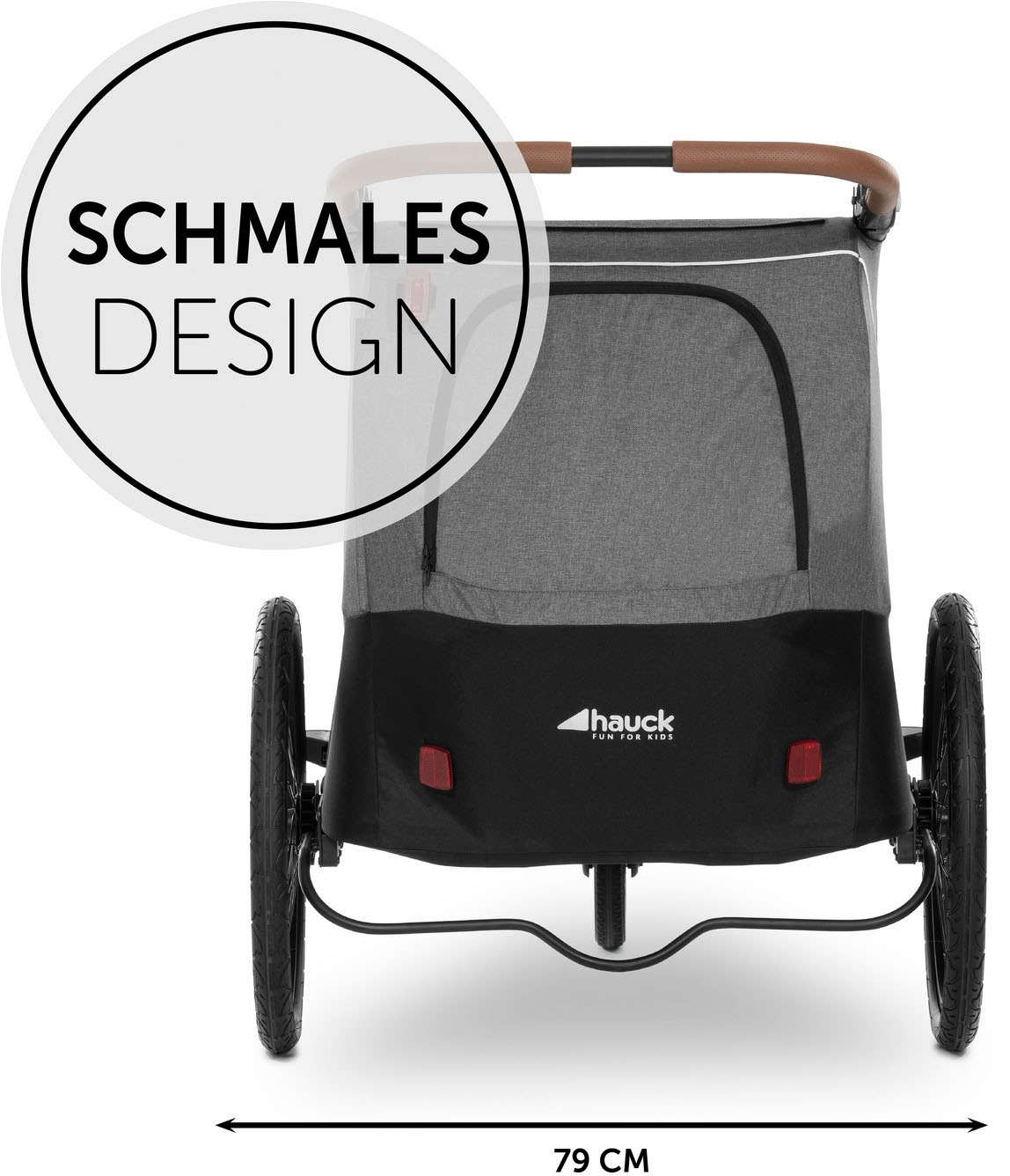 Hauck Fahrradkinderanhänger »2in1 Bike Trailer und Buggy Dryk Duo, melange grey« für 2 Kinder; inklusive Deichsel