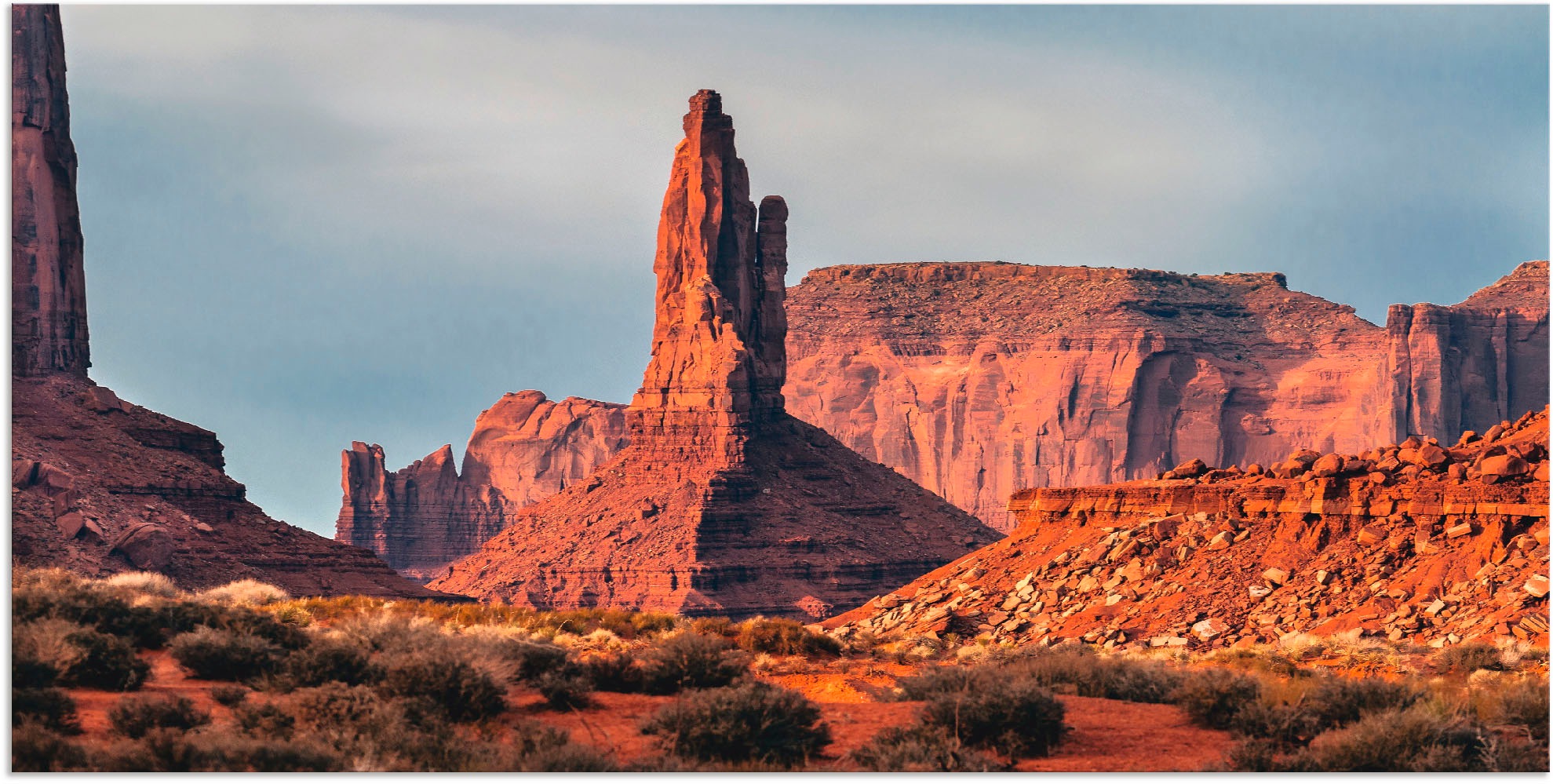 Image of Artland Wandbild »Monument Valley«, Wüste, (1 St.), in vielen Grössen & Produktarten - Alubild / Outdoorbild für den Aussenbereich, Leinwandbild, Poster, Wandaufkleber / Wandtattoo auch für Badezimmer geeignet bei Ackermann Versand Schweiz