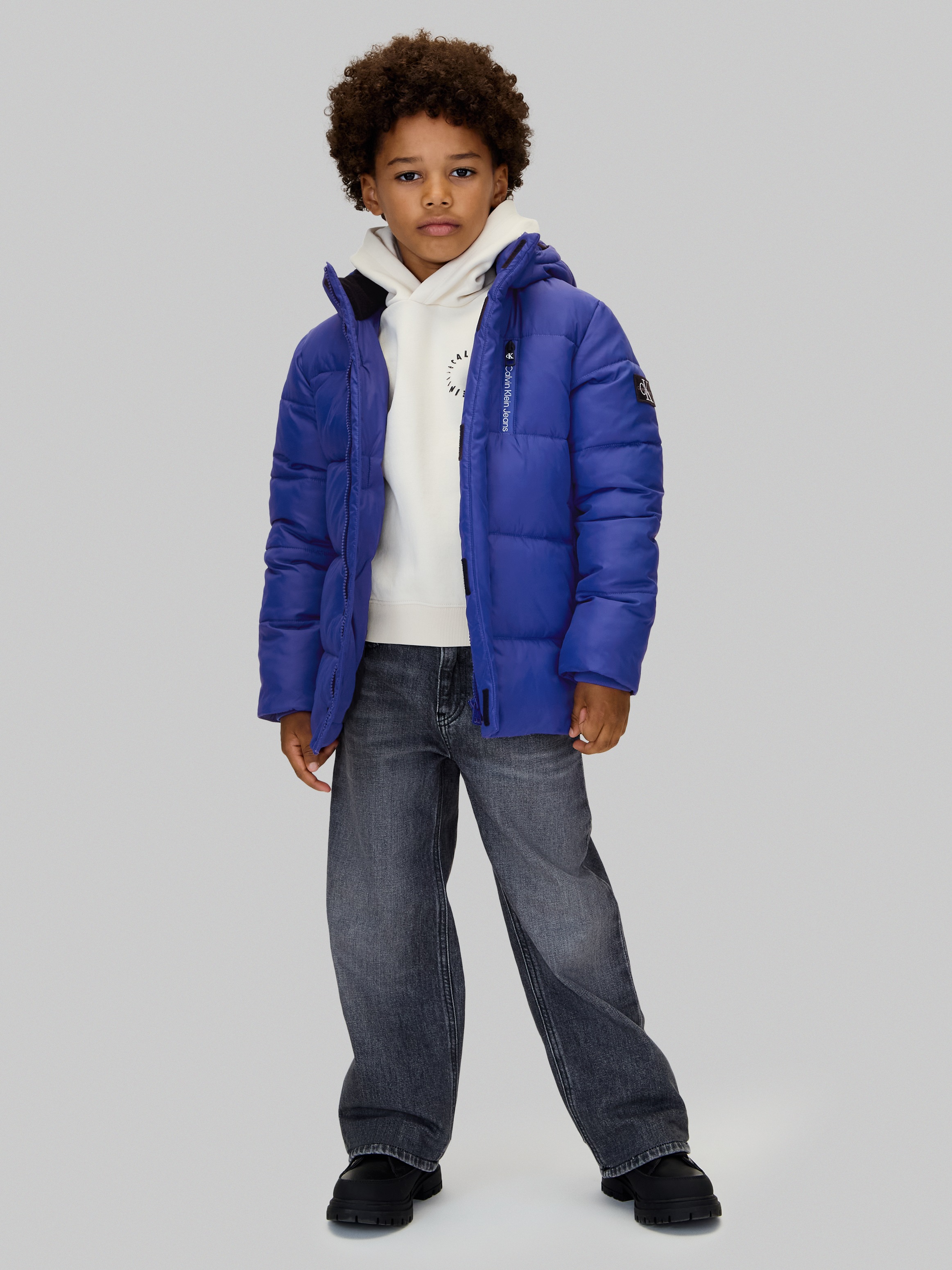 Calvin Klein Jeans Winterjacke »ESSENTIAL PUFFER JACKET«, mit Kapuze, für Kinder bis 16 Jahre und mit Logopatch