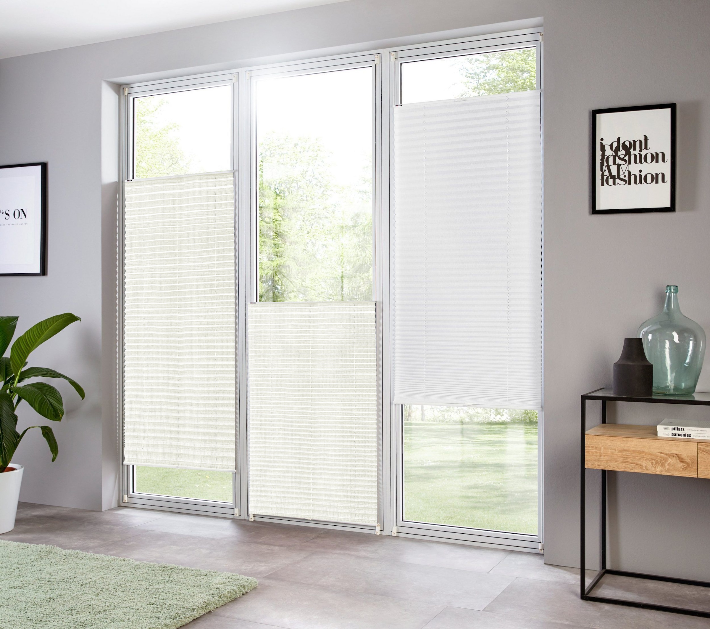 GOODproduct Plissee »VALLERIIE« Lichtschutz ohne Bohren verspannt trendig, mit strukturierter Oberfläche, für Fenster & Tür, NEUHEIT!