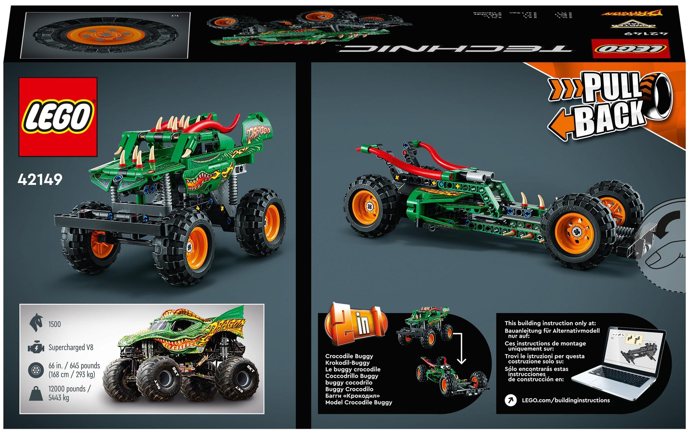 LEGO® Konstruktionsspielsteine »Monster Jam Dragon«, (217 St.)