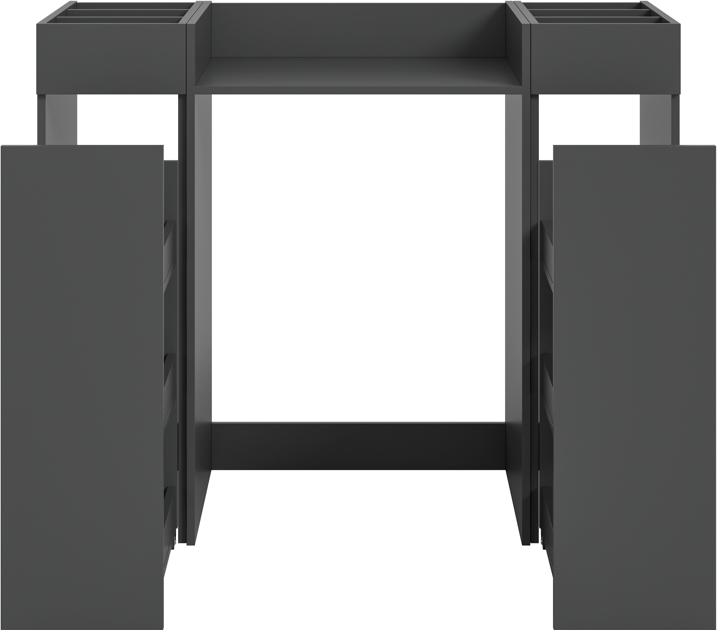 welltime Ensemble de meubles de salle de bain »FALAS,  3-teilig, Hauswirtschaftsraum Set, Breite 124 cm« Ensemble, composé de : meuble d’encastrement lave-linge et 2 étagères, 3 cuis tlg.