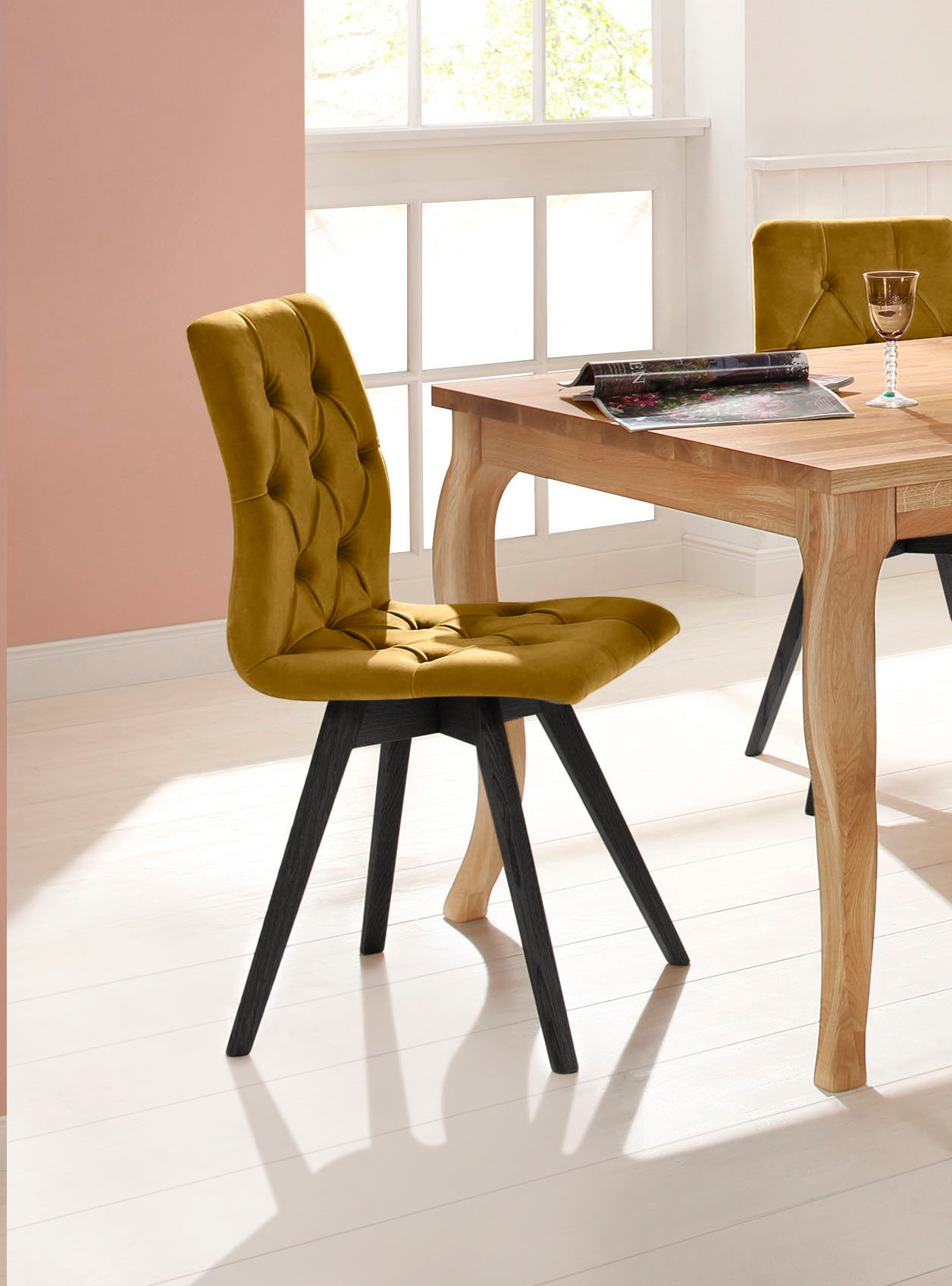 OTTO home Esszimmerstuhl "Rania" (Set) 2 Stk.mit Massivholzbeinen