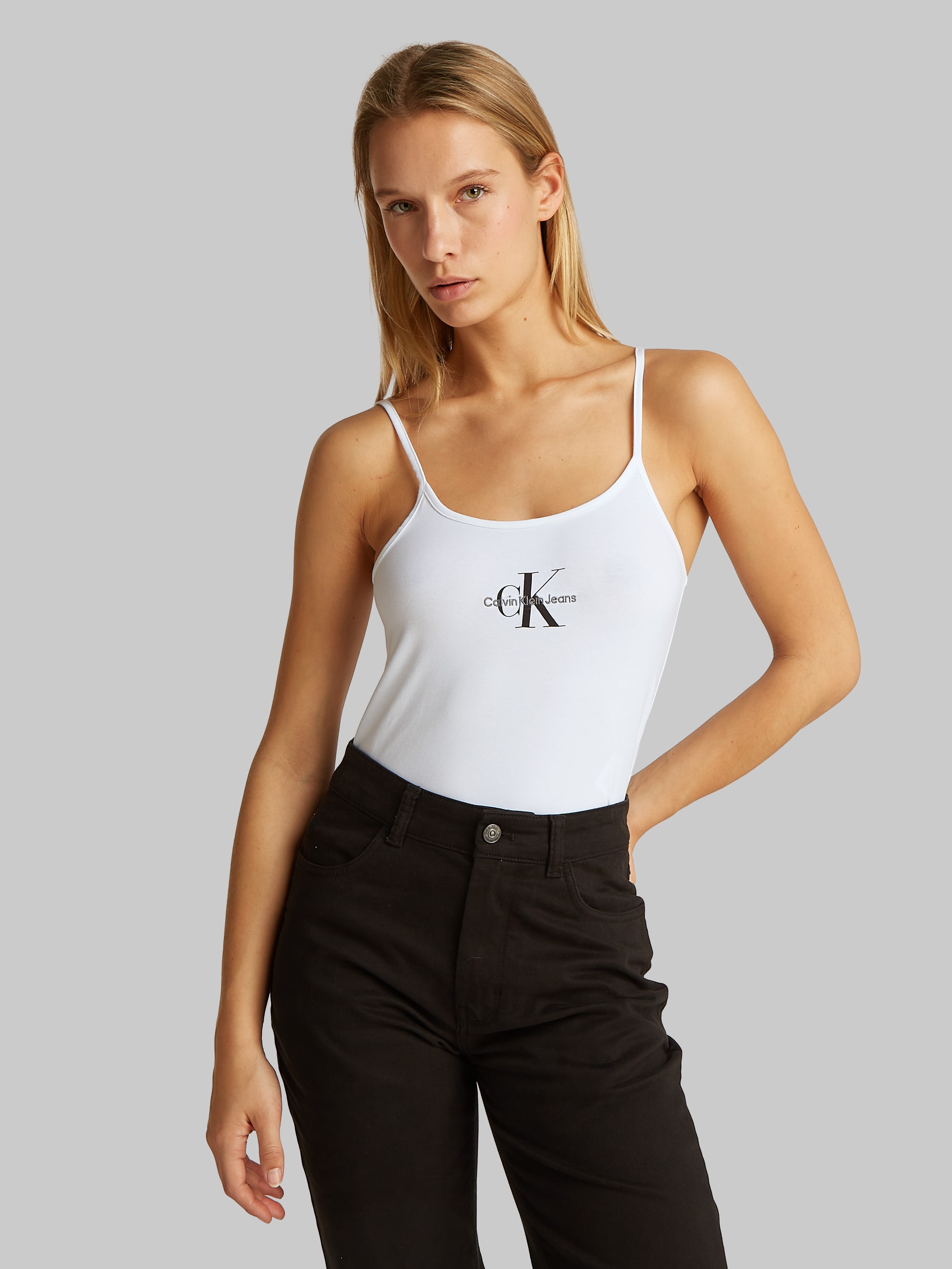 Calvin Klein Jeans T-Shirt »MONOLOGO STRAPPY TANK TOP«, mit Logomarkenpatch