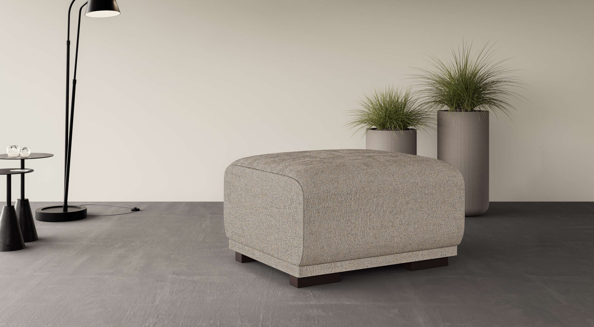 Home affaire Polsterhocker »BORNHOLM, kleiner Hocker passend zur Serie, Masse B/T/H: 61/72/46 cm«, mit Wellenfederung, in hochwertiger Verarbeitung