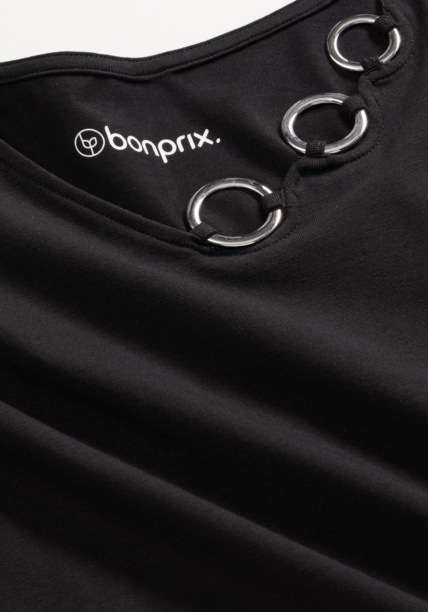 bonprix Langarmshirt bequeme Passform, Langarm, tolle Ösen-Details