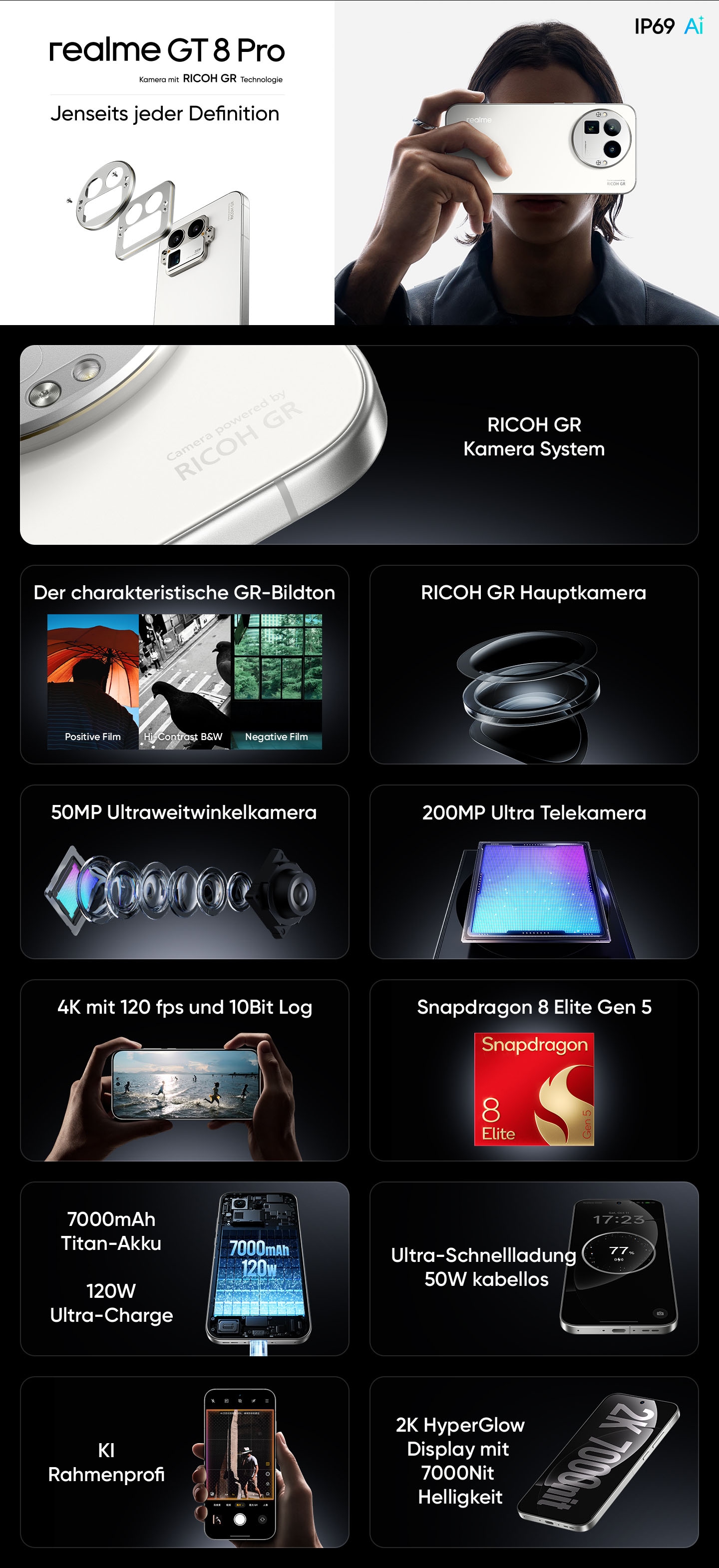 Realme Smartphone »GT8 Pro« Blanc journal