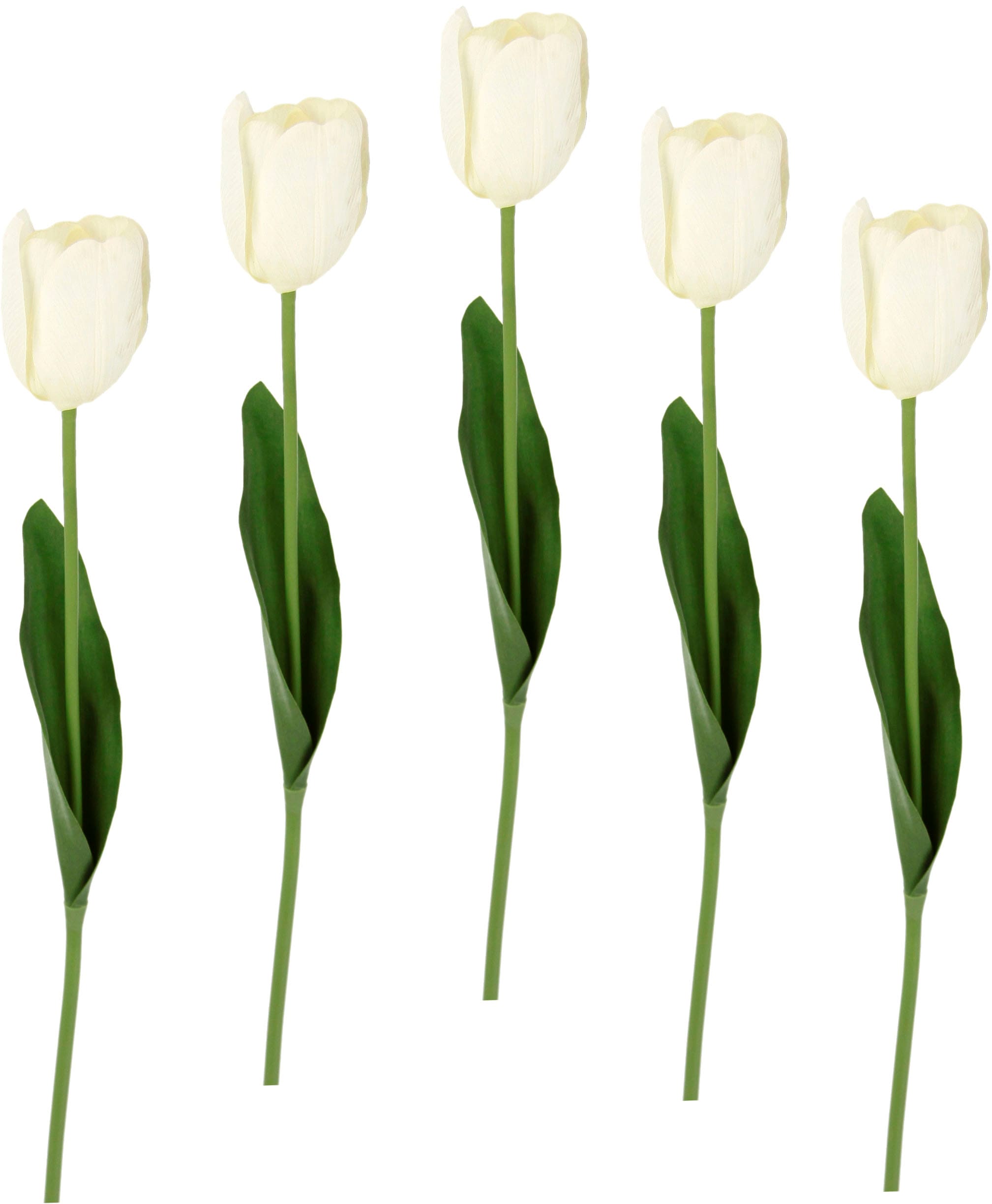 I.GE.A. Kunstblume »Real Touch Tulpen«, 5er Stielblume künstliche jetzt kaufen Tulpenknospen, Set Kunstblumen