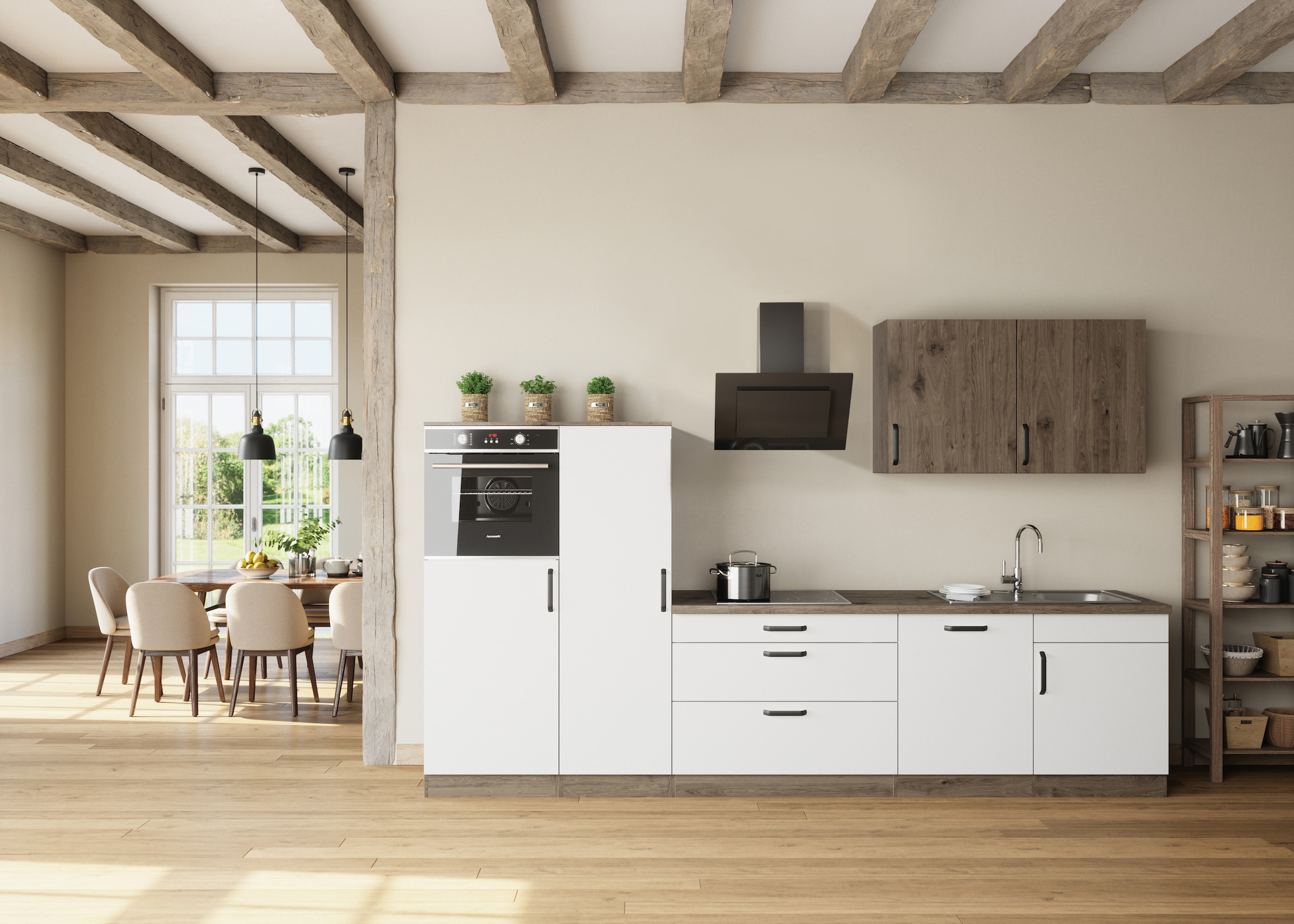 wiho Küchen Küchenzeile »Elba, TOPSELLER« wahlweise mit Hanseatic E-Geräten, Breite 330 cm