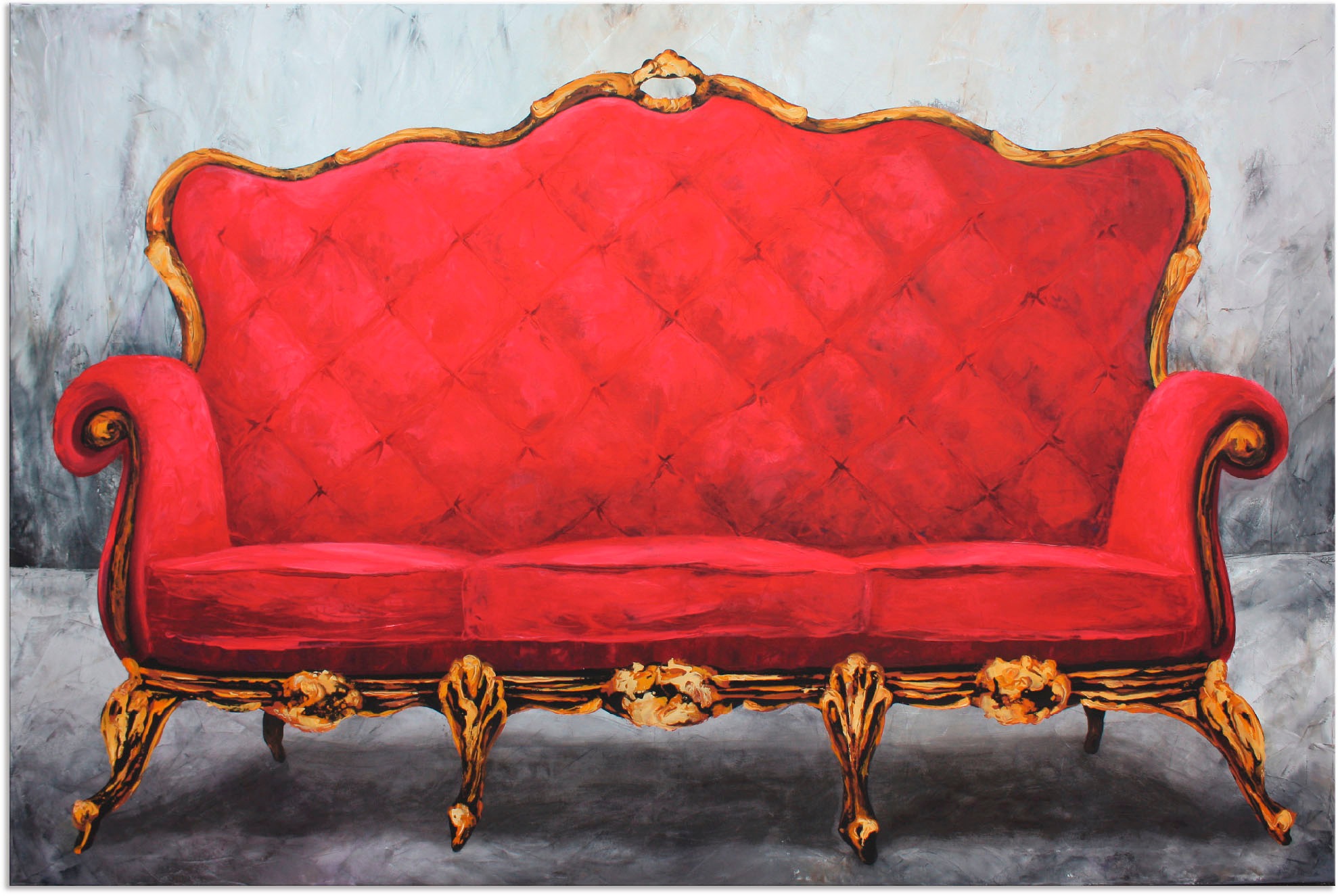 Image of Artland Wandbild »Rotes Sofa«, Innenarchitektur, (1 St.), in vielen Grössen & Produktarten - Alubild / Outdoorbild für den Aussenbereich, Leinwandbild, Poster, Wandaufkleber / Wandtattoo auch für Badezimmer geeignet bei Ackermann Versand Schweiz
