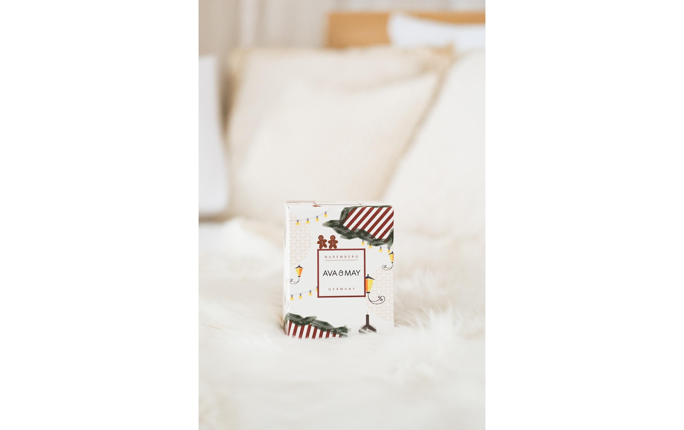 AVA & MAY Bougie parfumée »Nürnberg, Duftkerze mit dem Deckel aus Echtholz«
