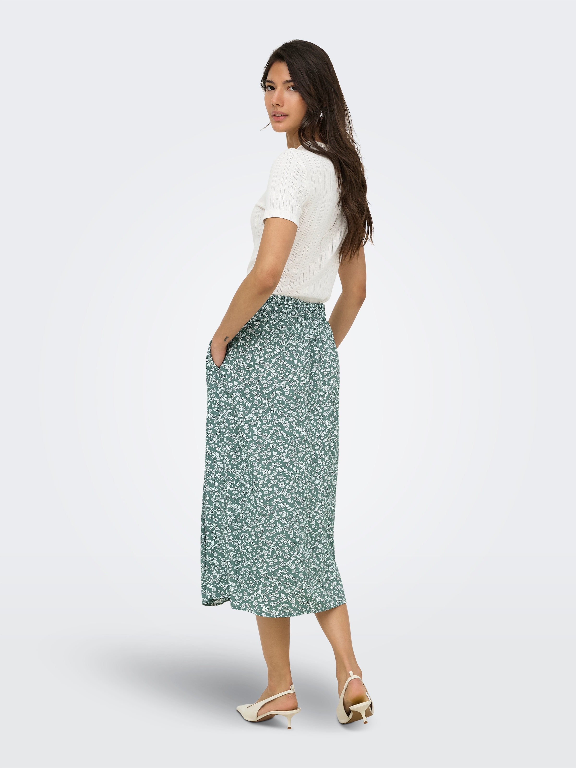 ONLY Sommerrock »ONLMILANO AOP LIFE LONG SKIRT WVN NOOS« Viskose