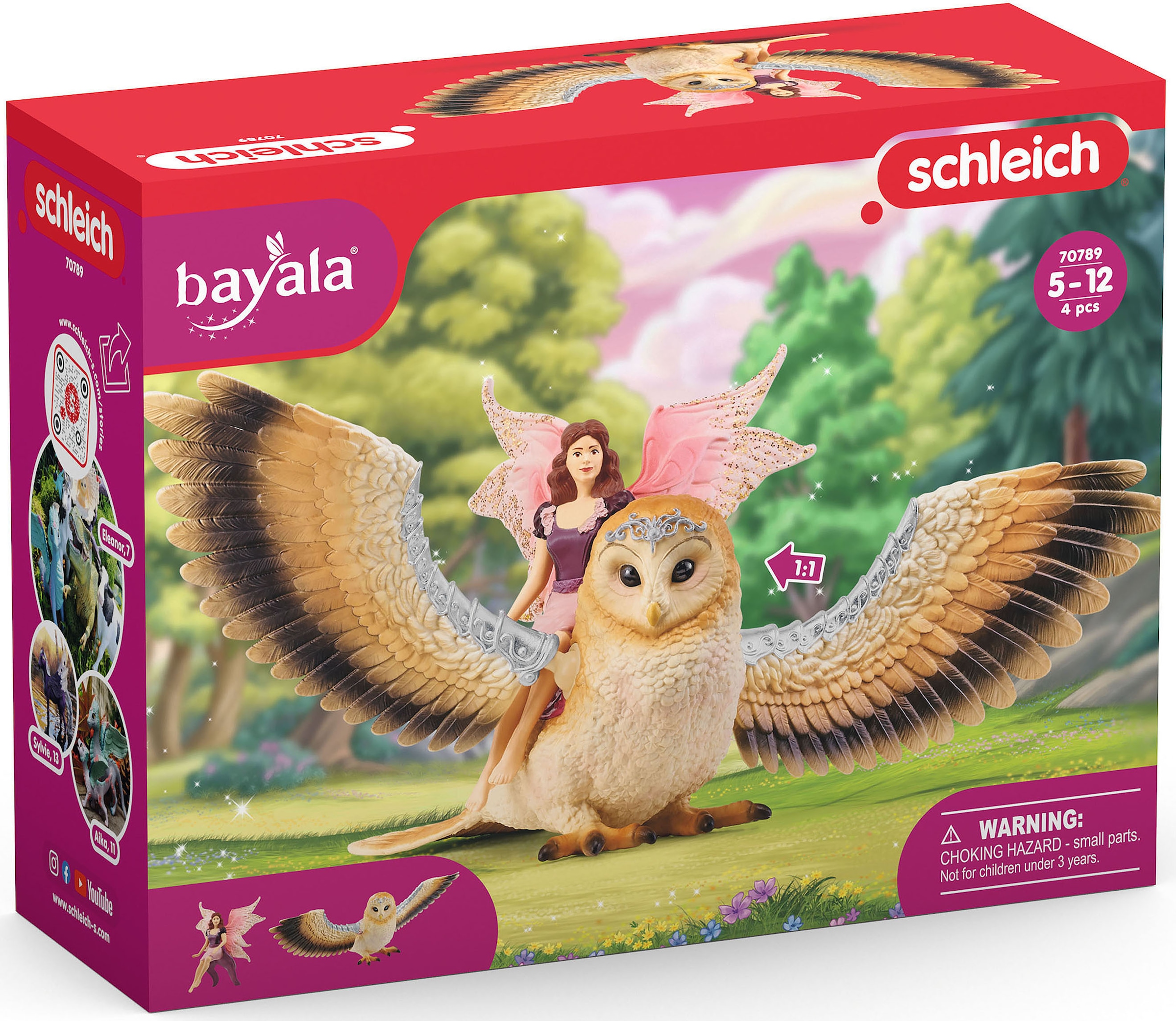 Schleich® Spielfigur »BAYALA®, Elfe auf Glitzer-Eule V2 (70789)«