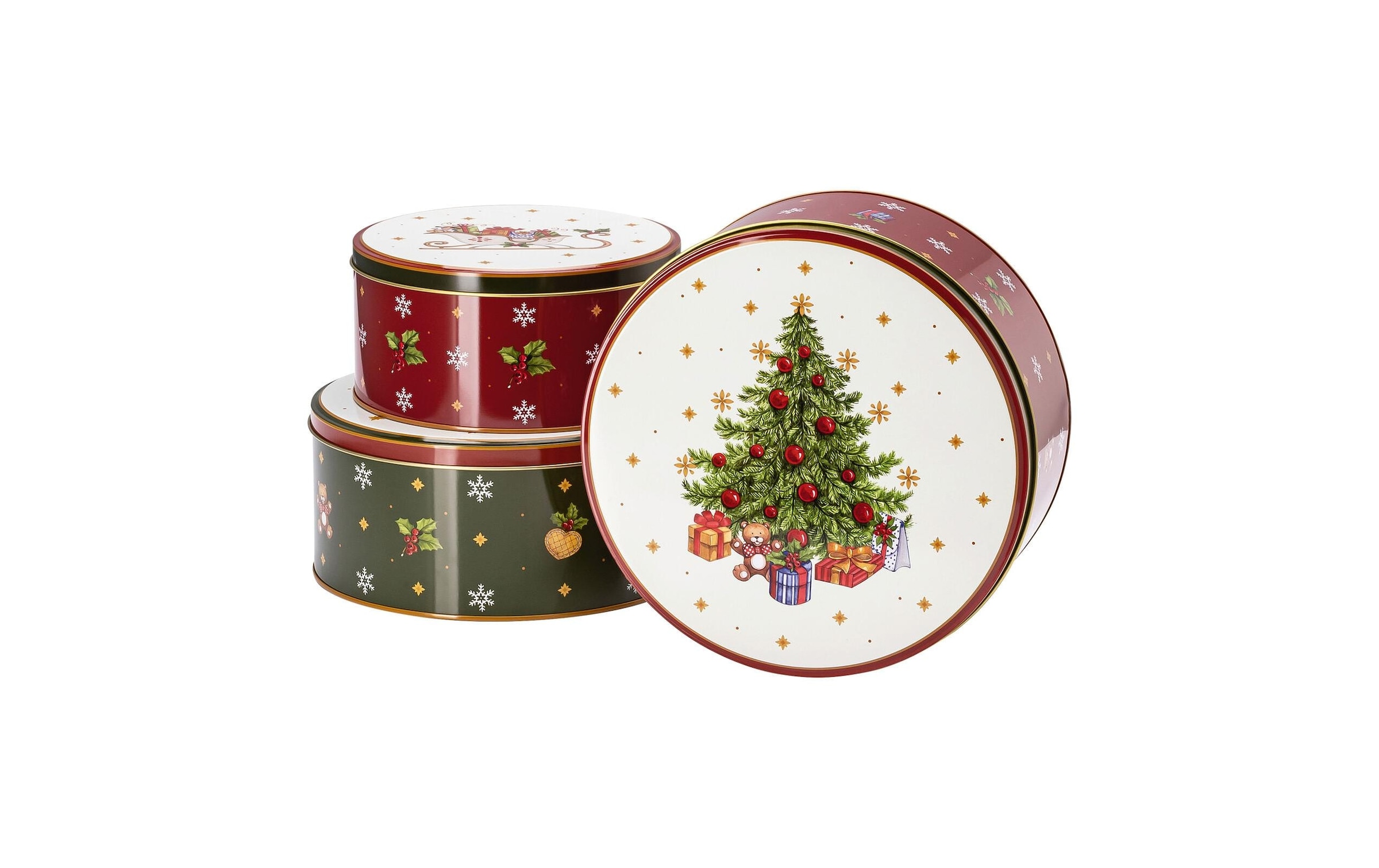 Image of Hutschenreuther Keksdose "Happy Wintertime Plätzchendosen-Set Weissblech rund 3-tlg."