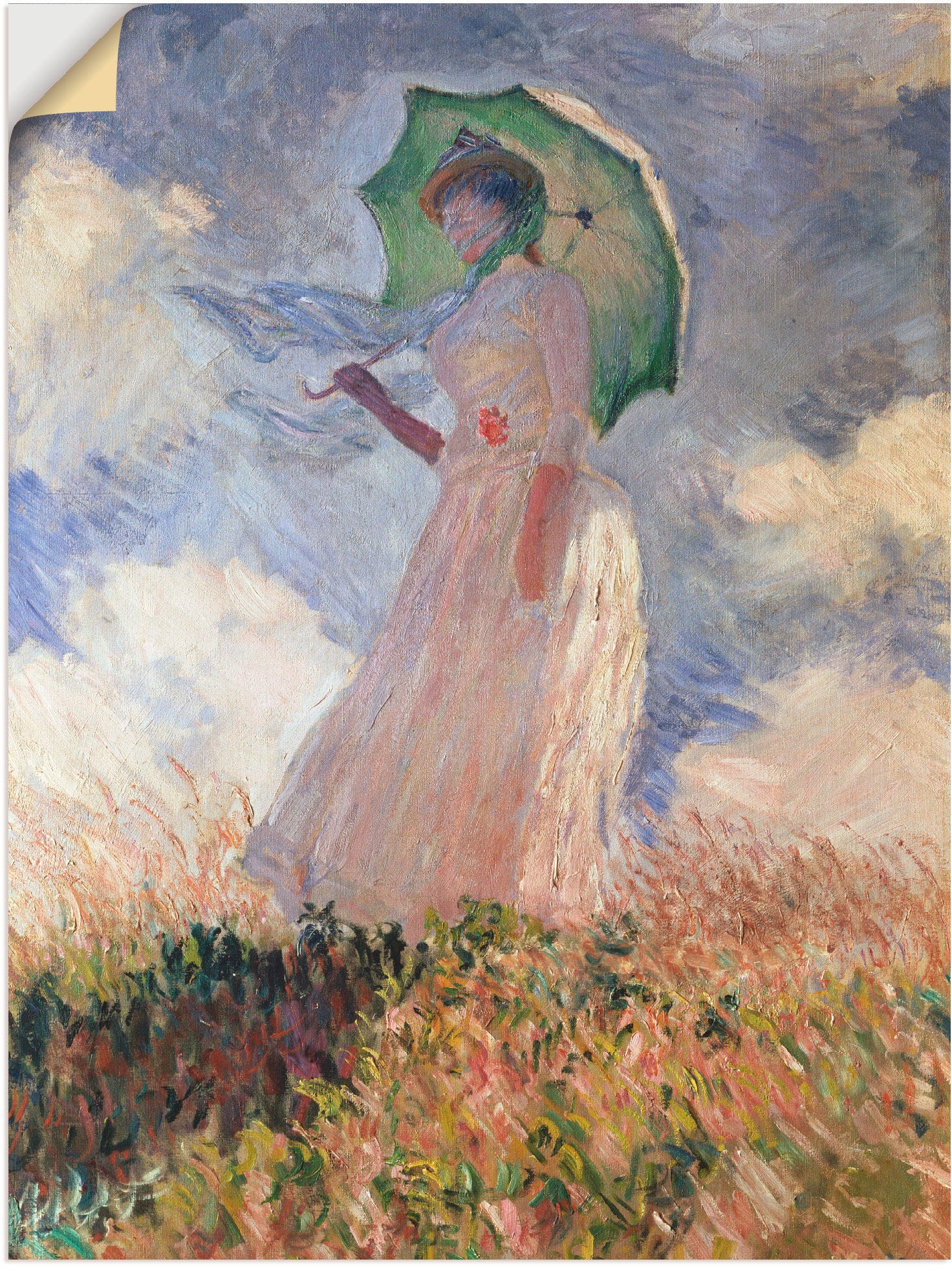 Image of Artland Wandbild »Frau mit Sonnenschirm, Suzanne Hoschedé«, Frau, (1 St.), in vielen Grössen & Produktarten -Leinwandbild, Poster, Wandaufkleber / Wandtattoo auch für Badezimmer geeignet bei Ackermann Versand Schweiz