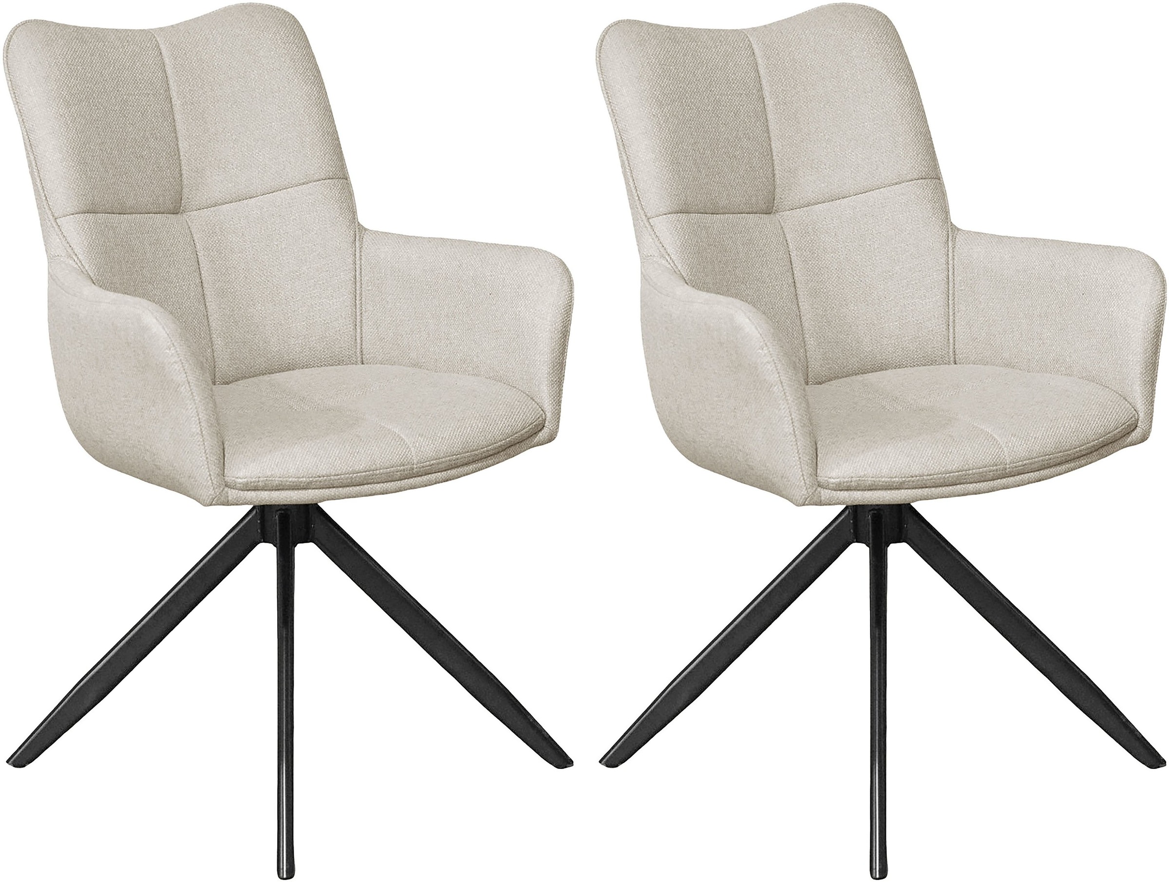 Image of byLIVING Esszimmerstuhl "HAMILTON" (Set) 2 Stk.Webstoff, bis 110 kg, 360 drehbar, Schaumstoff, 4er Kreuzgestell