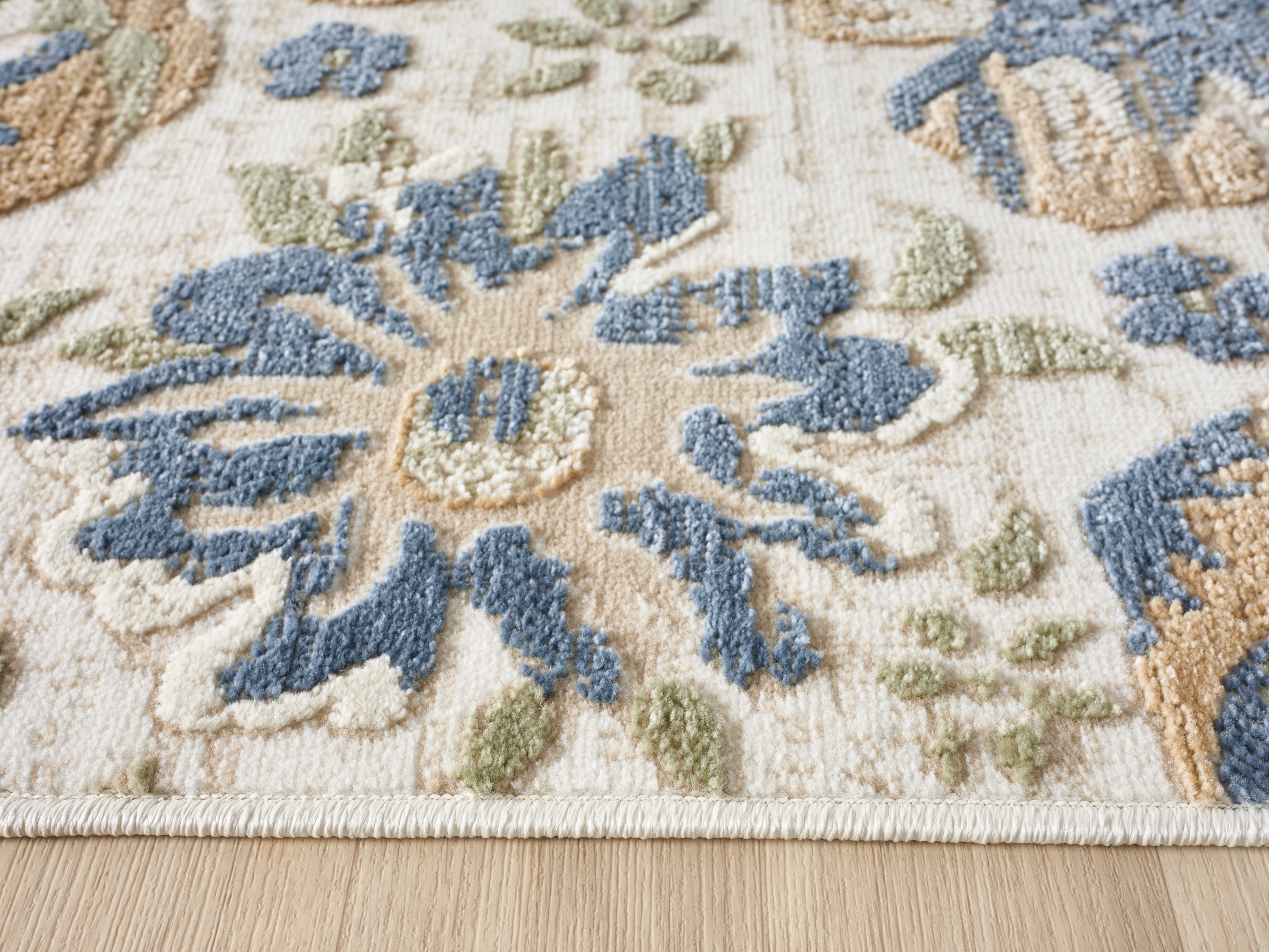 GOODproduct Teppich »Ellodie, Hoch-Tief-Struktur« rechteckig 7 mm Höhe Blumen, Floral, bunt, Wohnzimmer, Schlafzimmer, Esszimmer