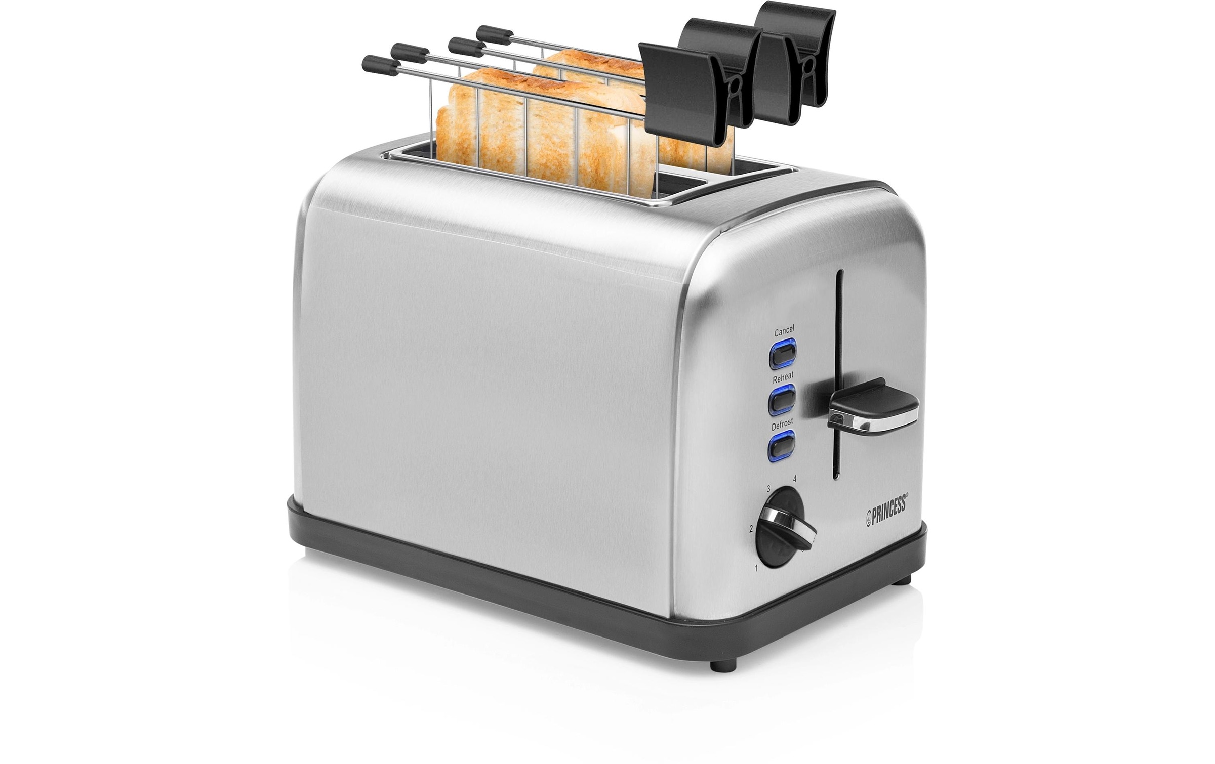 PRINCESS Toaster »Style 2 Silber«, 2 kurze Schlitze, für 2 Scheiben, 850 W