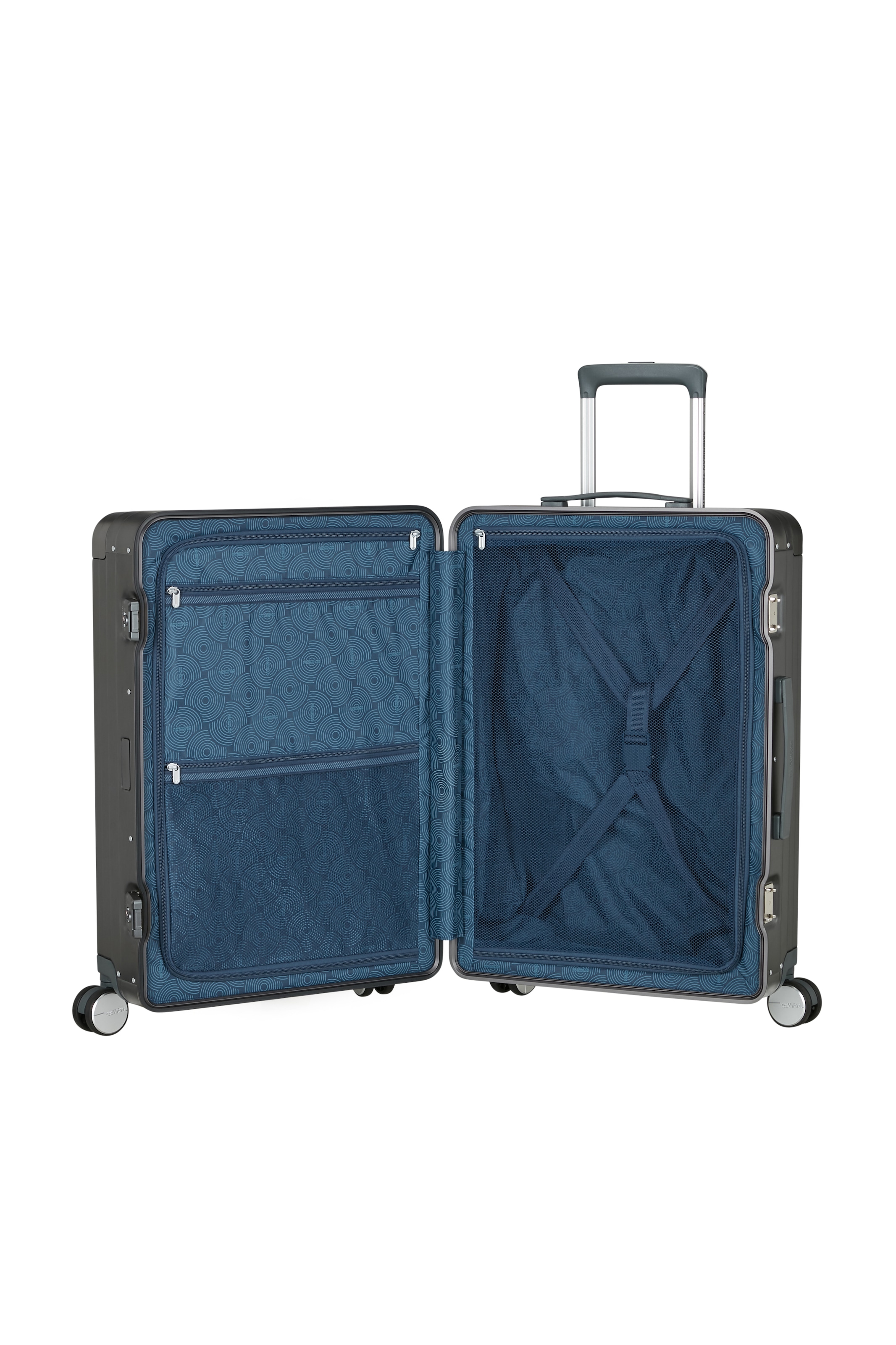 American Tourister® Trolley à coque dure »SOUNDBOX ALU, verschiedene Grössen und Farben« 73 litre 4 Rollen Valise rigide avec deux serrures TSA, valise en aluminium
