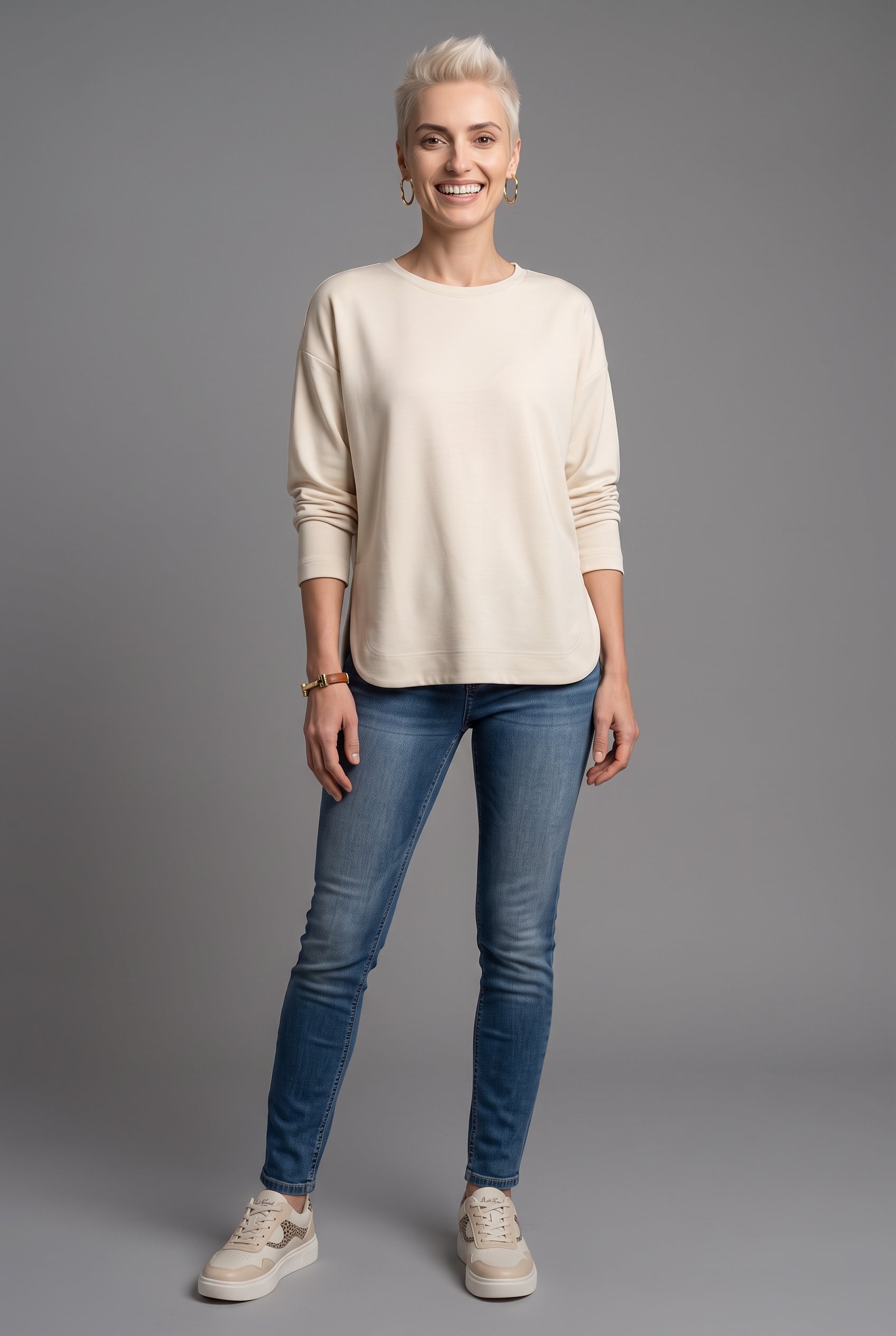 Aniston CASUAL Jeans skinny en lavage usé tendance - NOUVELLE COLLECTION