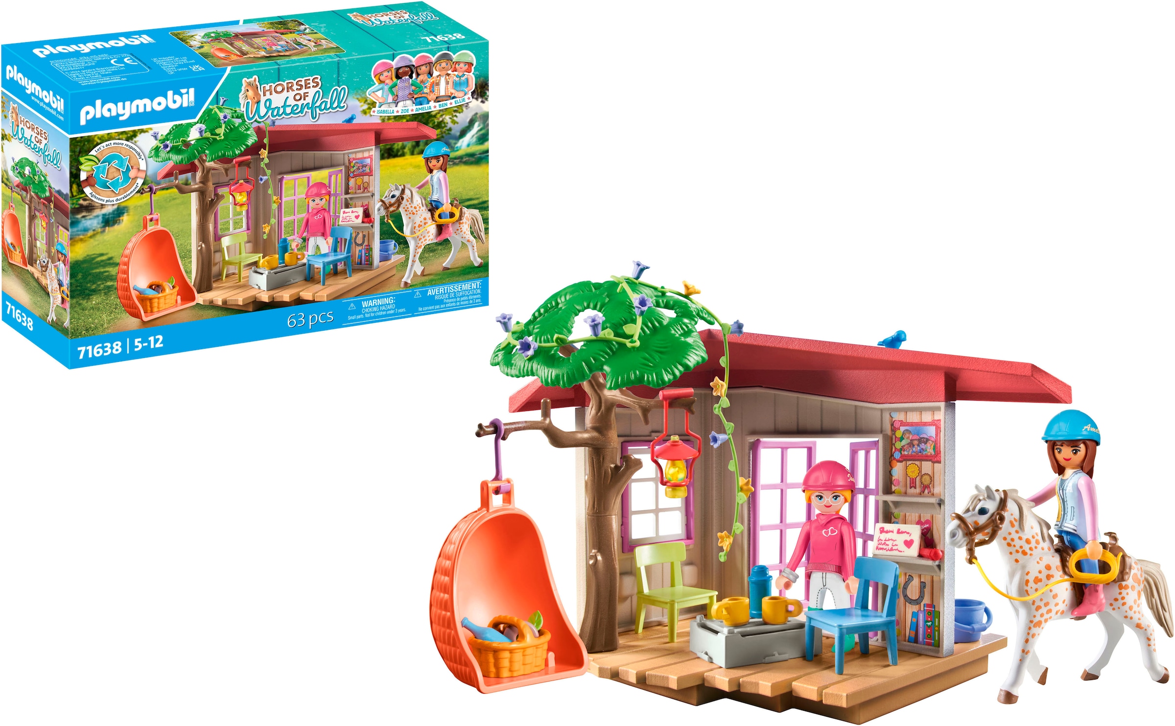 Playmobil® Jeu de construction »Geheimes Clubhaus für Pferdefans (71638), Horses of Waterfall« Made in Europe