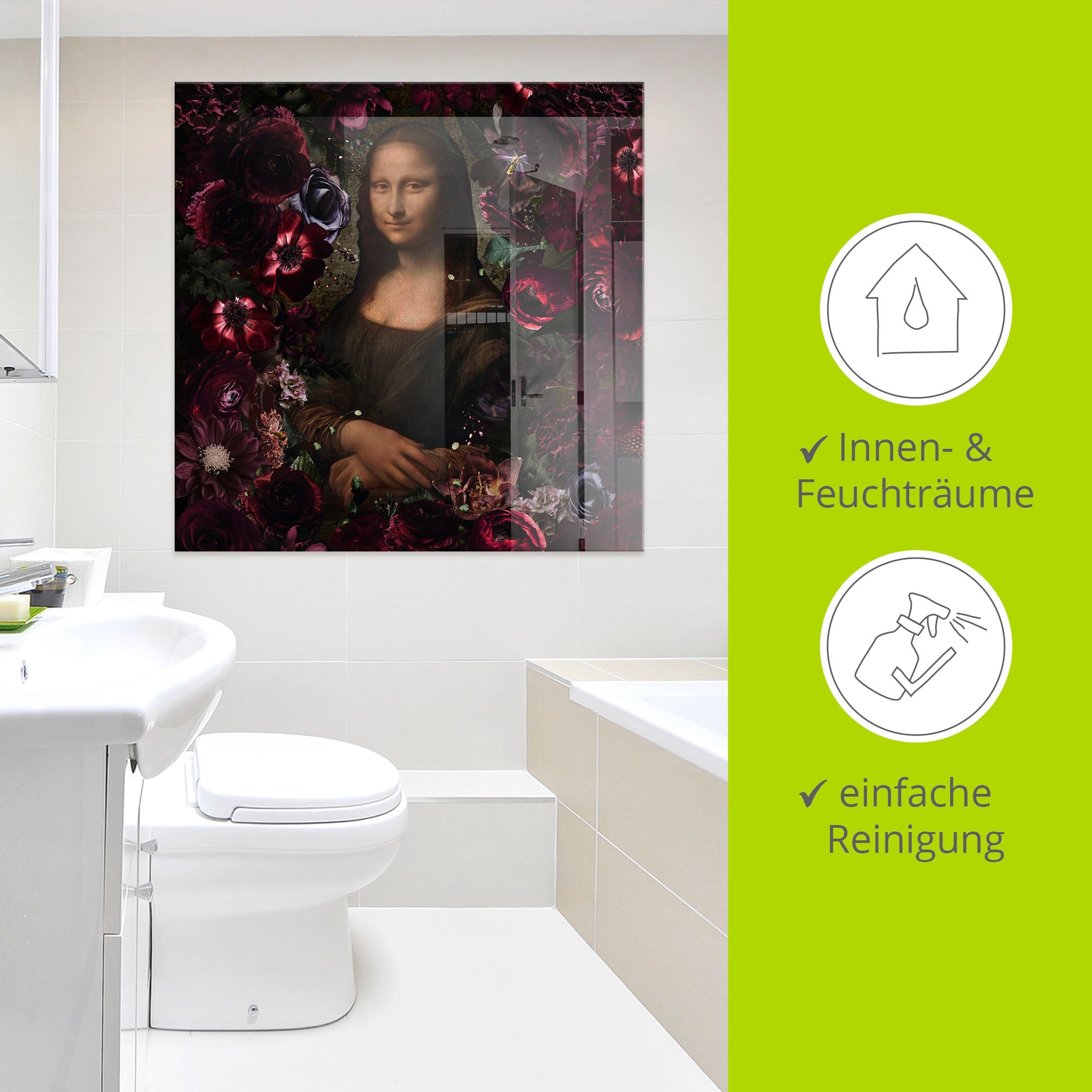 Artland Glasbild »Mona Lisa - Da Vinci Adaption« Portrait 1 Stk. tlg. in verschiedenen Grössen