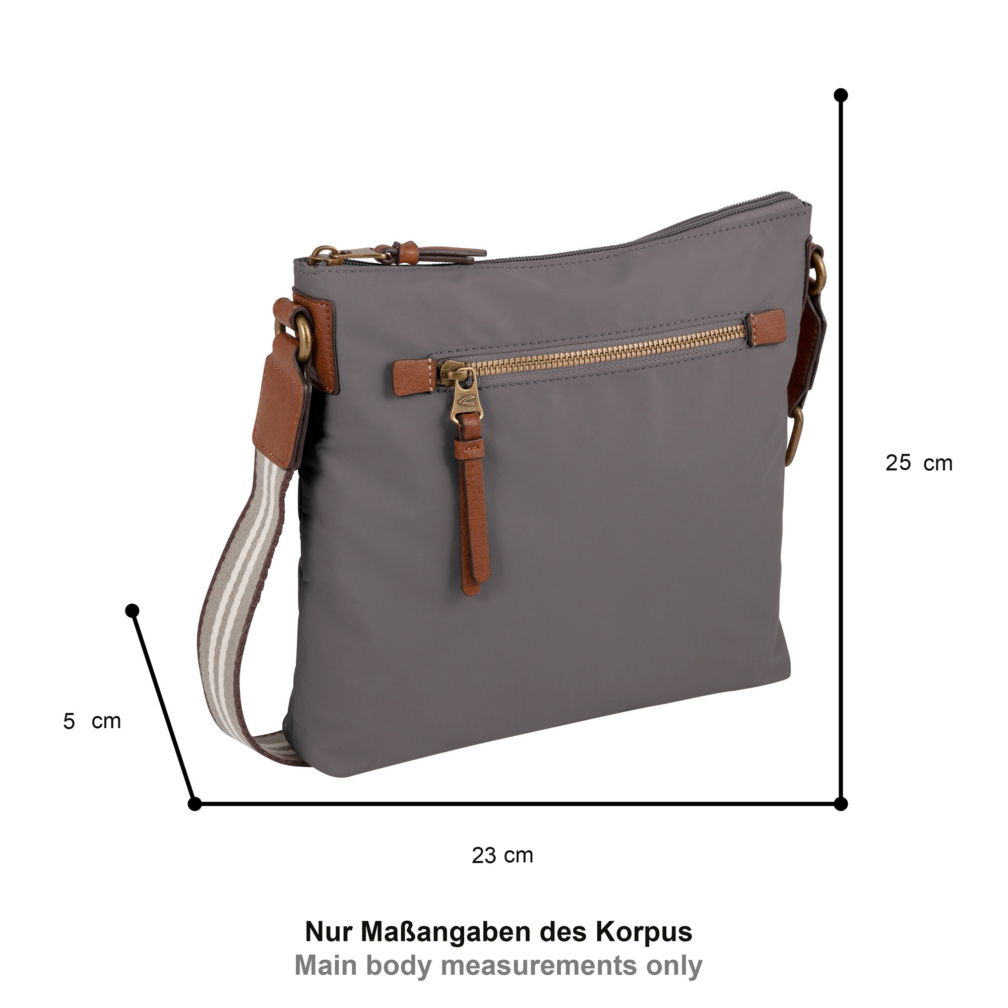 camel active Umhängetasche »Bari« aus hochwertigem matten Nylon mit gestreiftem Gewebeband