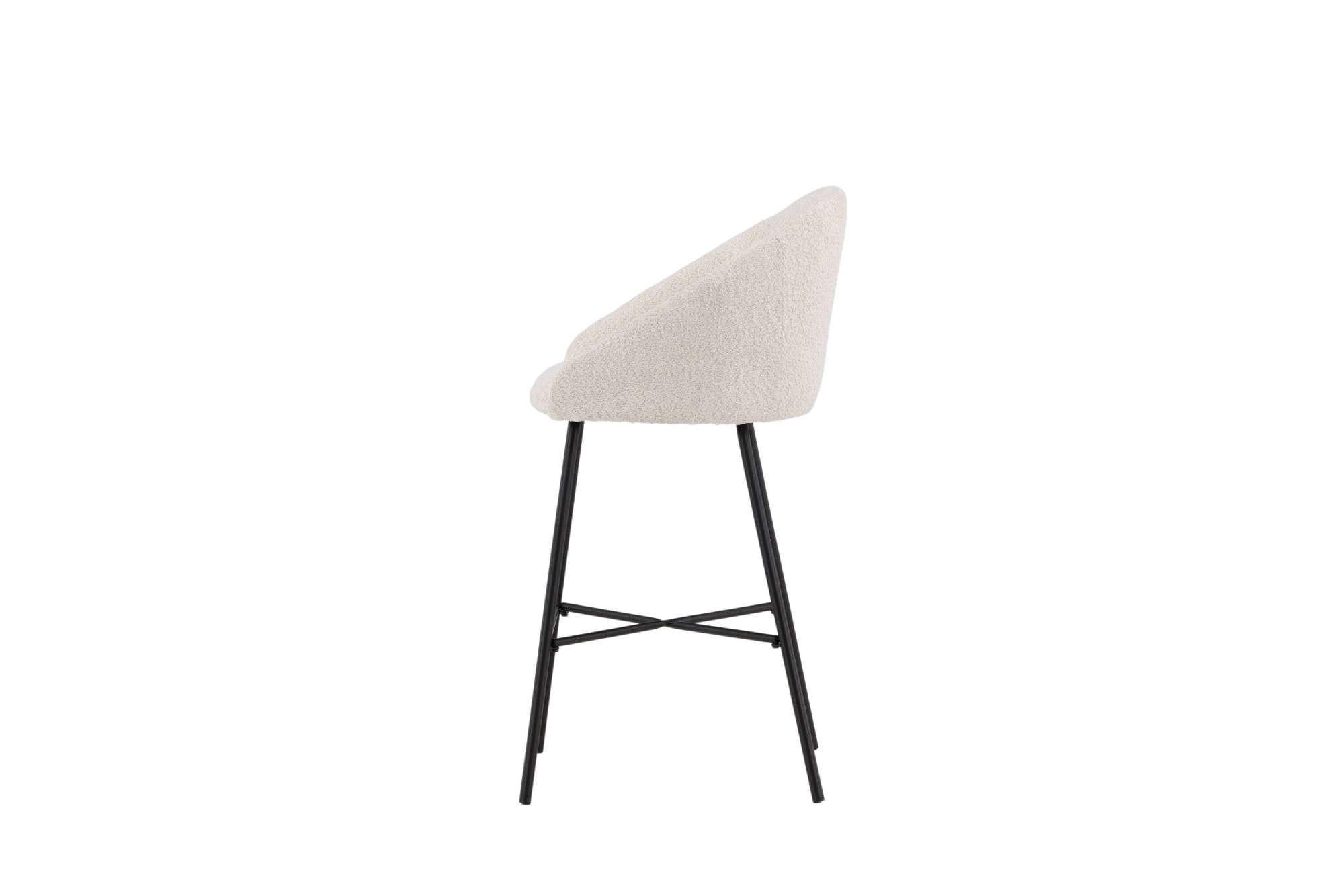 Venture Home Barhocker »Velvet, 2er-Set Barhocker mit weissem Teddy-Sitz, belastbar bis 150 kg« 2 Stk. tlg. Tresenstuhl, Plüsch-Bezug, schwarzer Stahlrahmen, Fussstütze, kuschelig