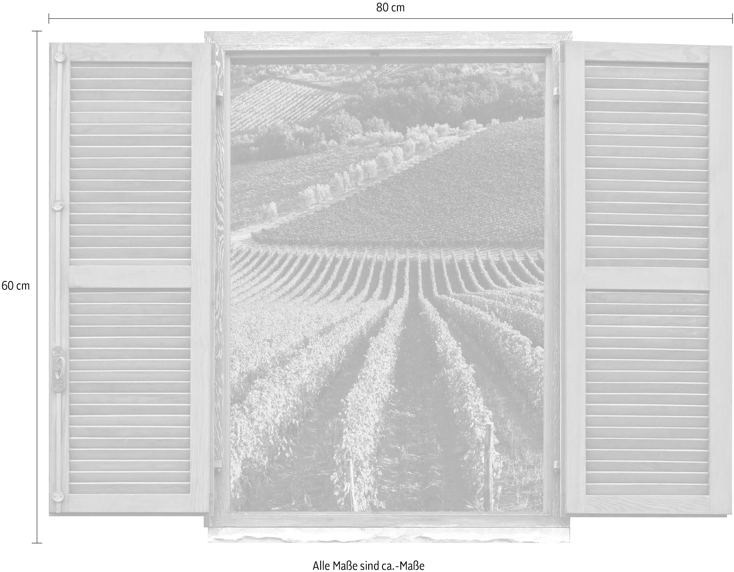 queence Autocollant mural »Weinberg« Wandsticker, Wandbild, selbstklebend, 3D, Fenster