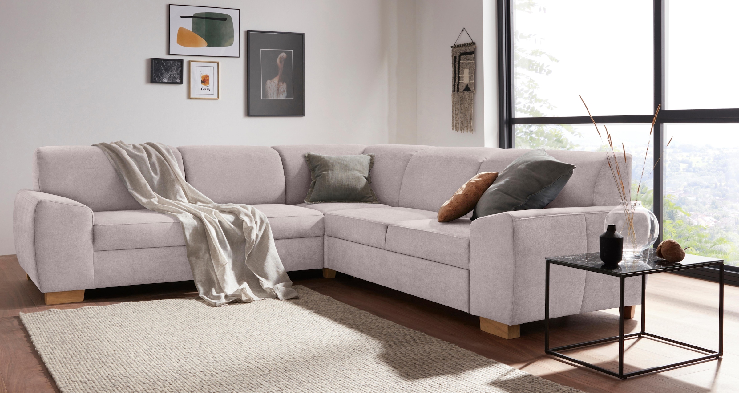 Image of DOMO collection Ecksofa "Incanto kubische Formensprache, komfortabel, flache Armlehnen, L-Form" wahlweise mit Bettfunktion